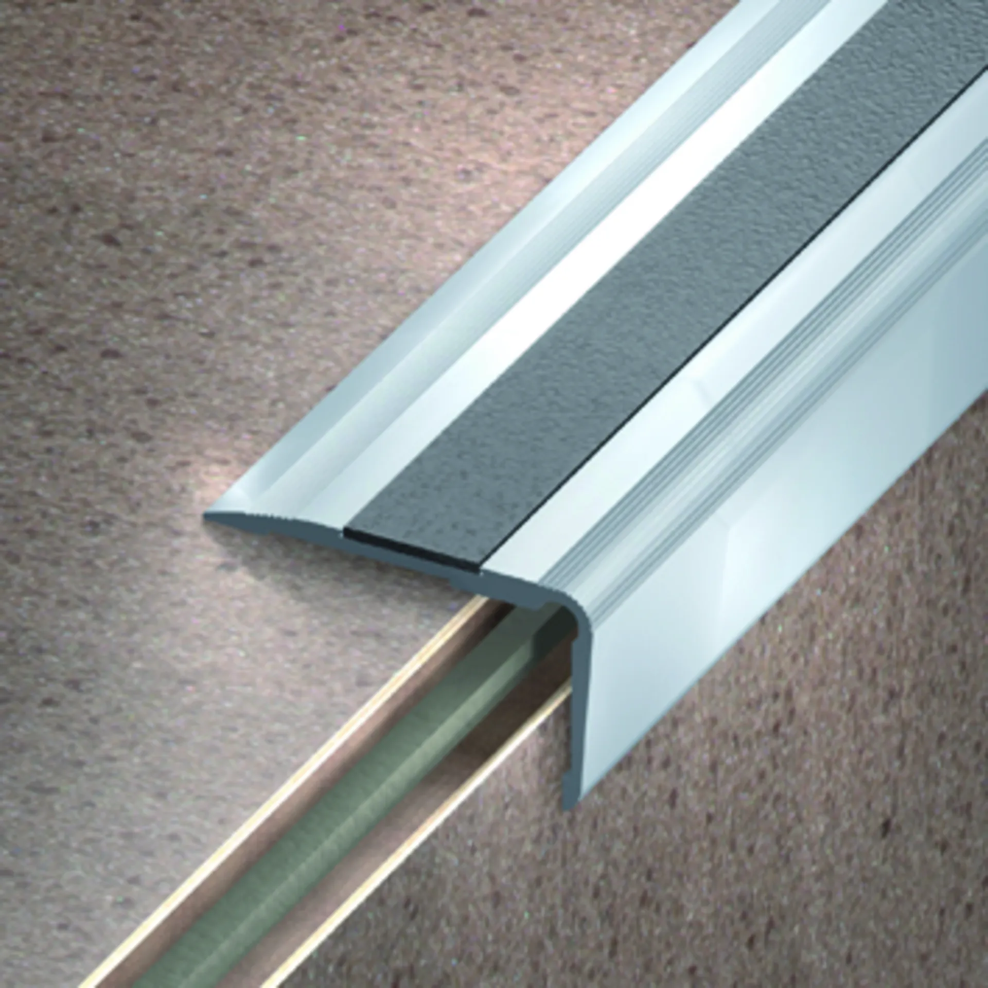 Dinac 2CBIS 2887.11 nez de marches aluminium (largeur 67 mm, hauteur 32 mm, longueur 300 cm)