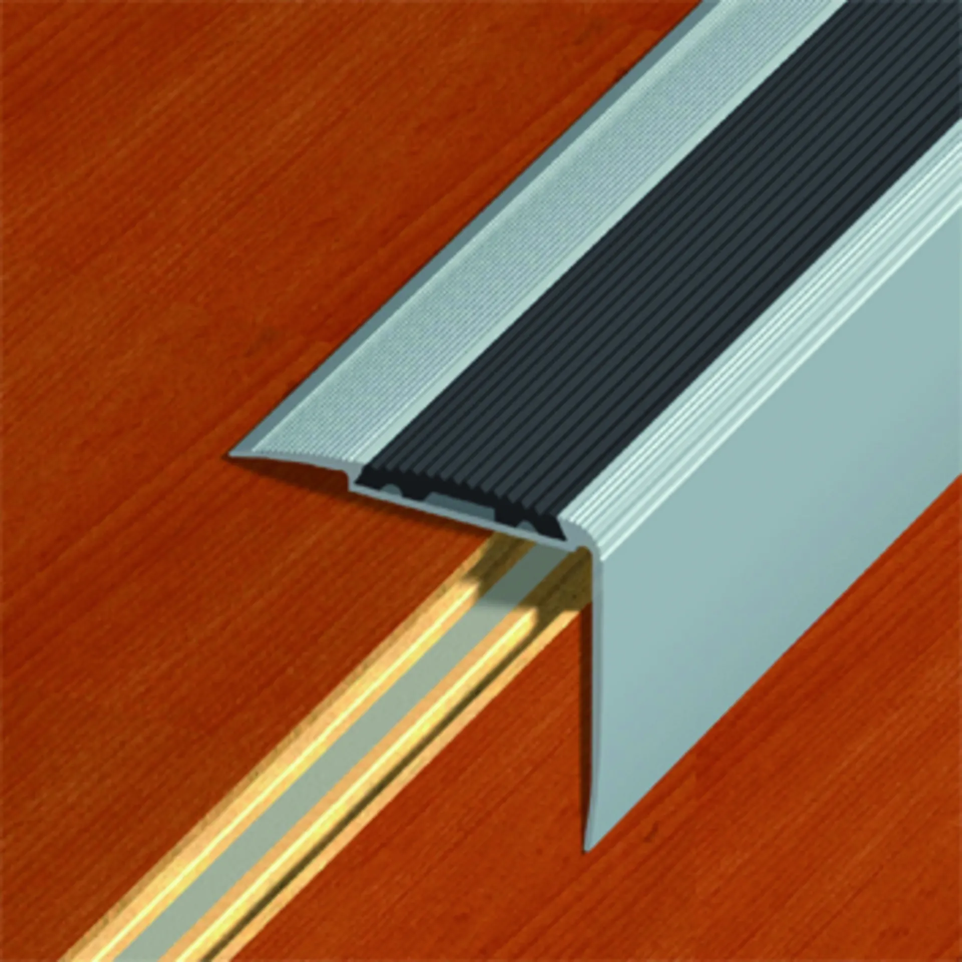 Dinac 40V nez de marches aluminium anodisé (hauteur 50 mm, longueur 3000 mm)