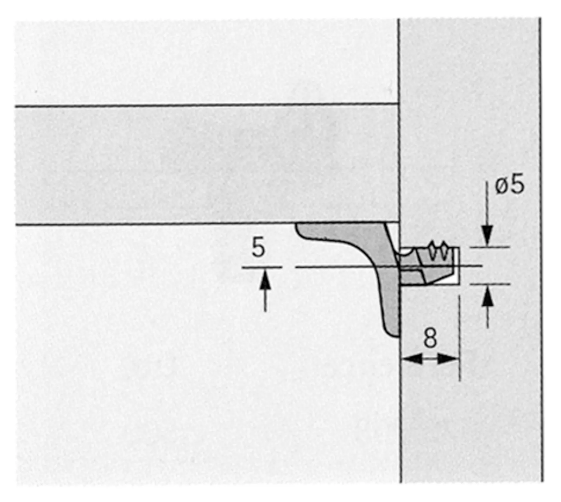 LEGPLANKDRAGER KISO - ZAMAC VERNIK. 5MM (ZAK=100STK) - 4303.501.01