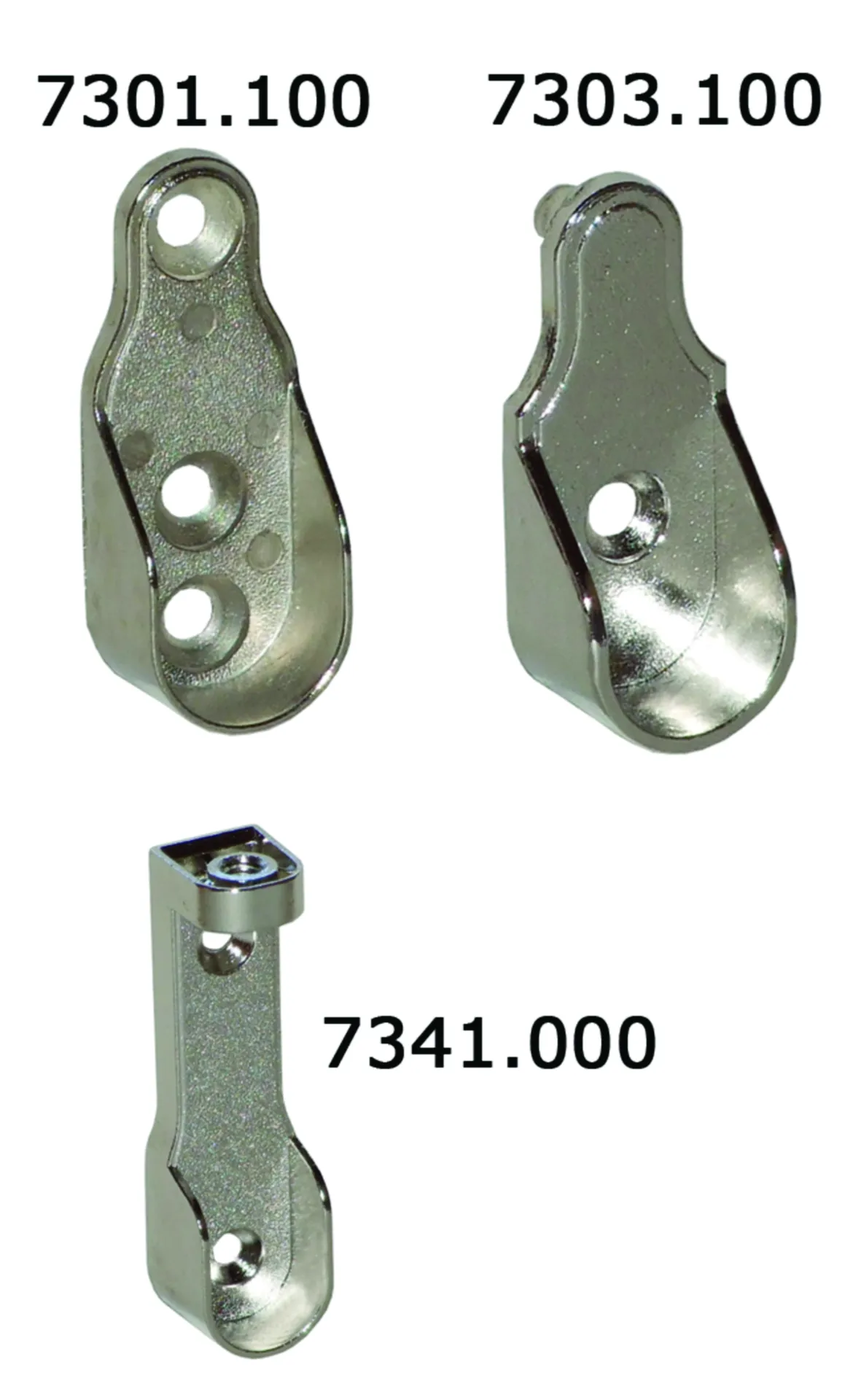 BMB support de tube de penderie (zamac nickelé, filetage M6)
