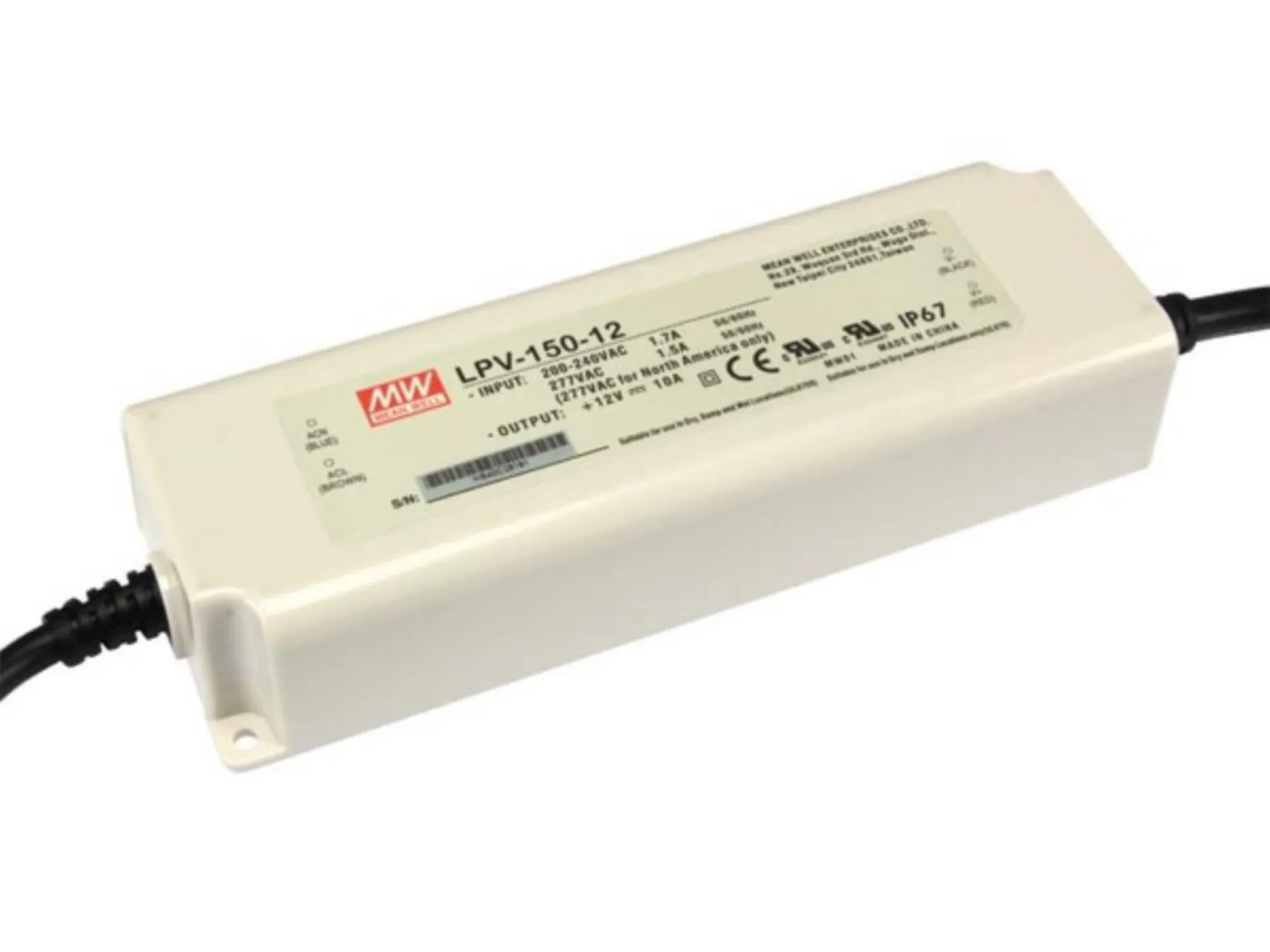ALIMENTATION POUR RUBAN LED 12VCC -150W - IP67