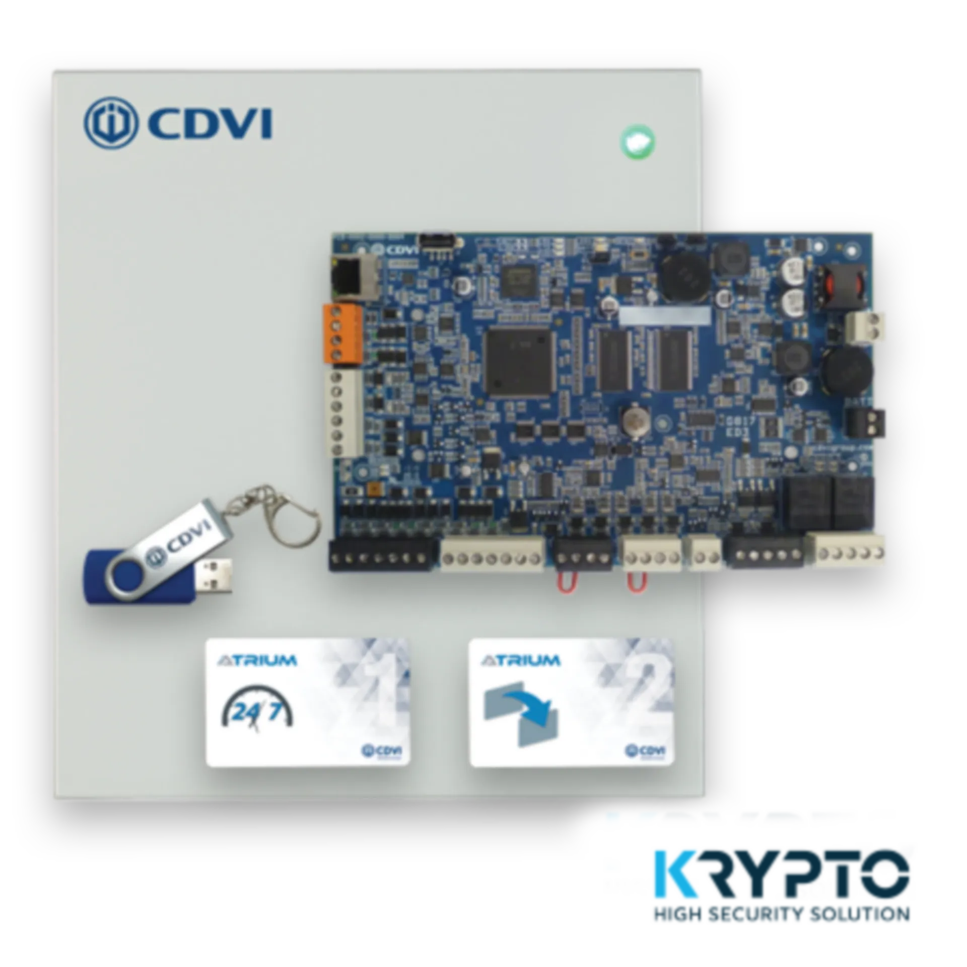 ATRIUM UNITE DE CONTROLE KRYPTO A22K - 2 PORTE - ALLIMENTATION INCL - 230VAC
