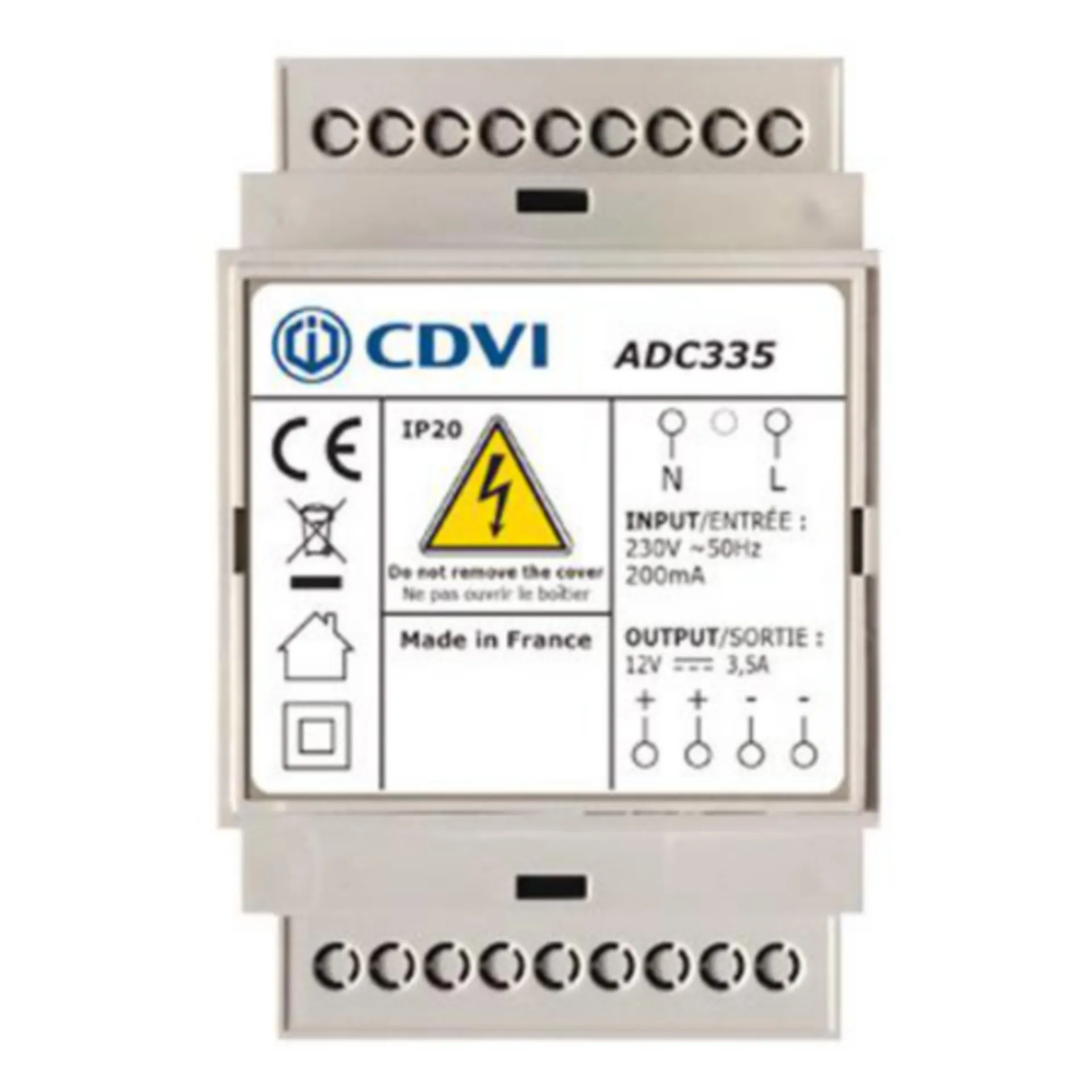 ALIMENTATION 12VDCC 3.5A POUR DIN RAIL