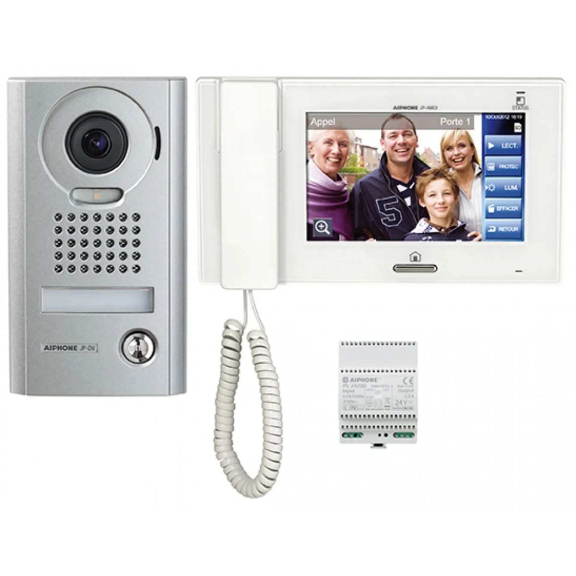KIT DE VIDEOPHONIE JPS4AEDV POSTE EXT. APPARENT, POSTE INTERNE ET ALLIMENTATION