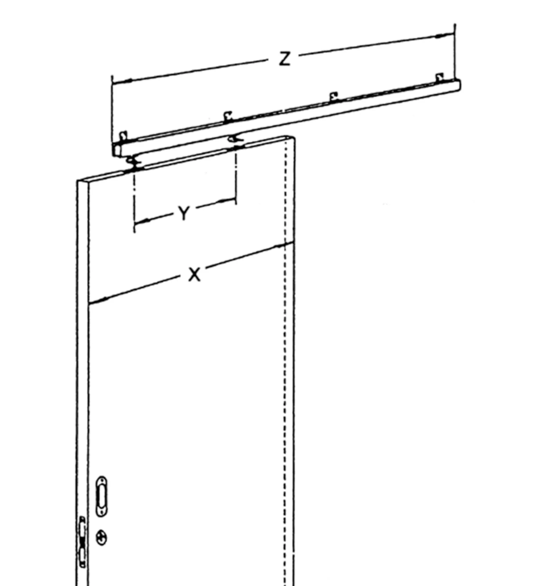 100.170 GRT. COULISSANT D'INTERIEUR 40KG L171-190 CM AVEC ROULEAUX SIMPLE