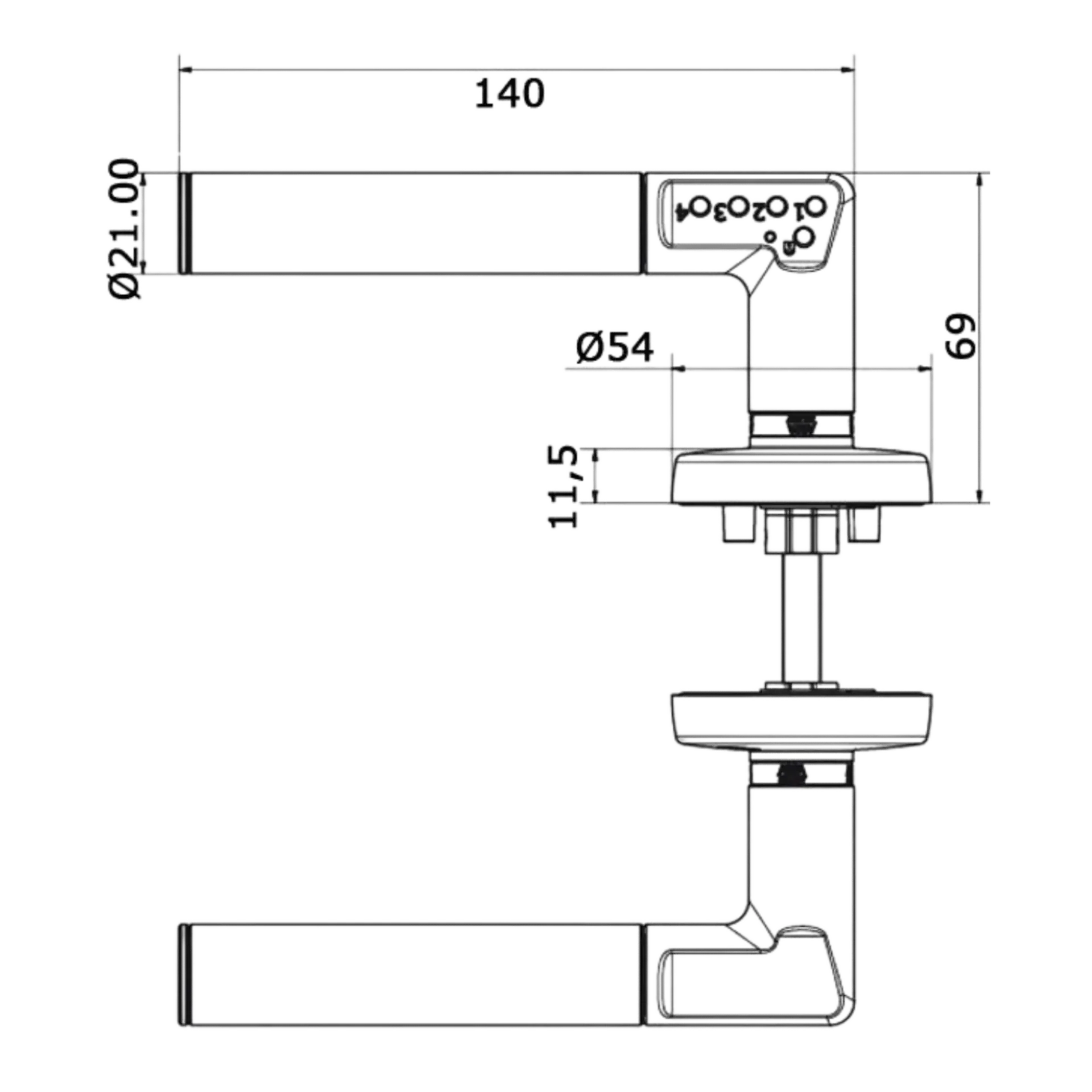 Elektromechanische deurkruk met code rechts code handle Elektromechanische deurkruk met code rechts code handle