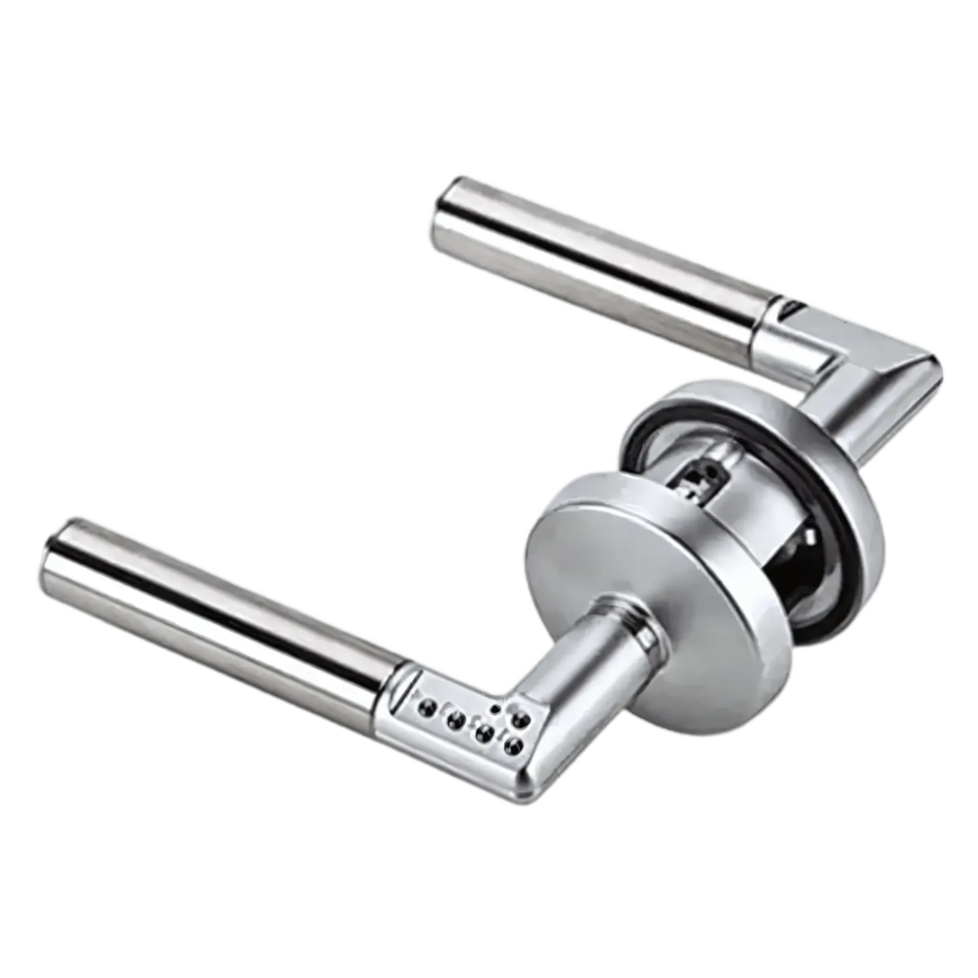 Elektromechanische deurkruk met code links code handle