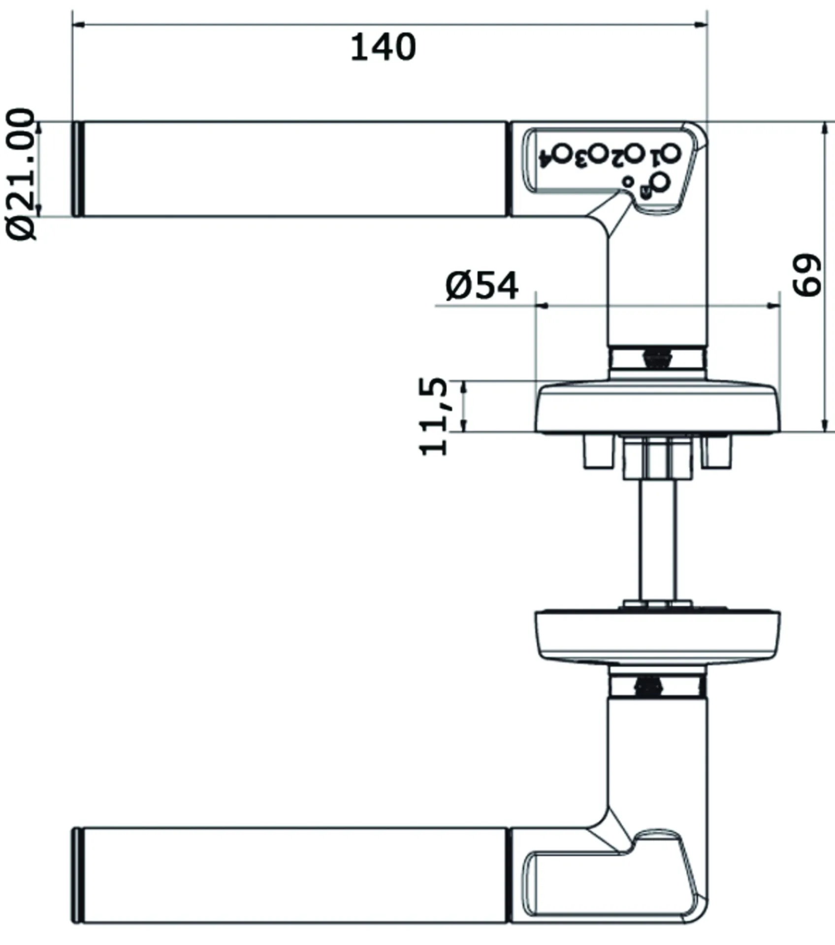 Elektromechanische deurkruk met code rechts code handle