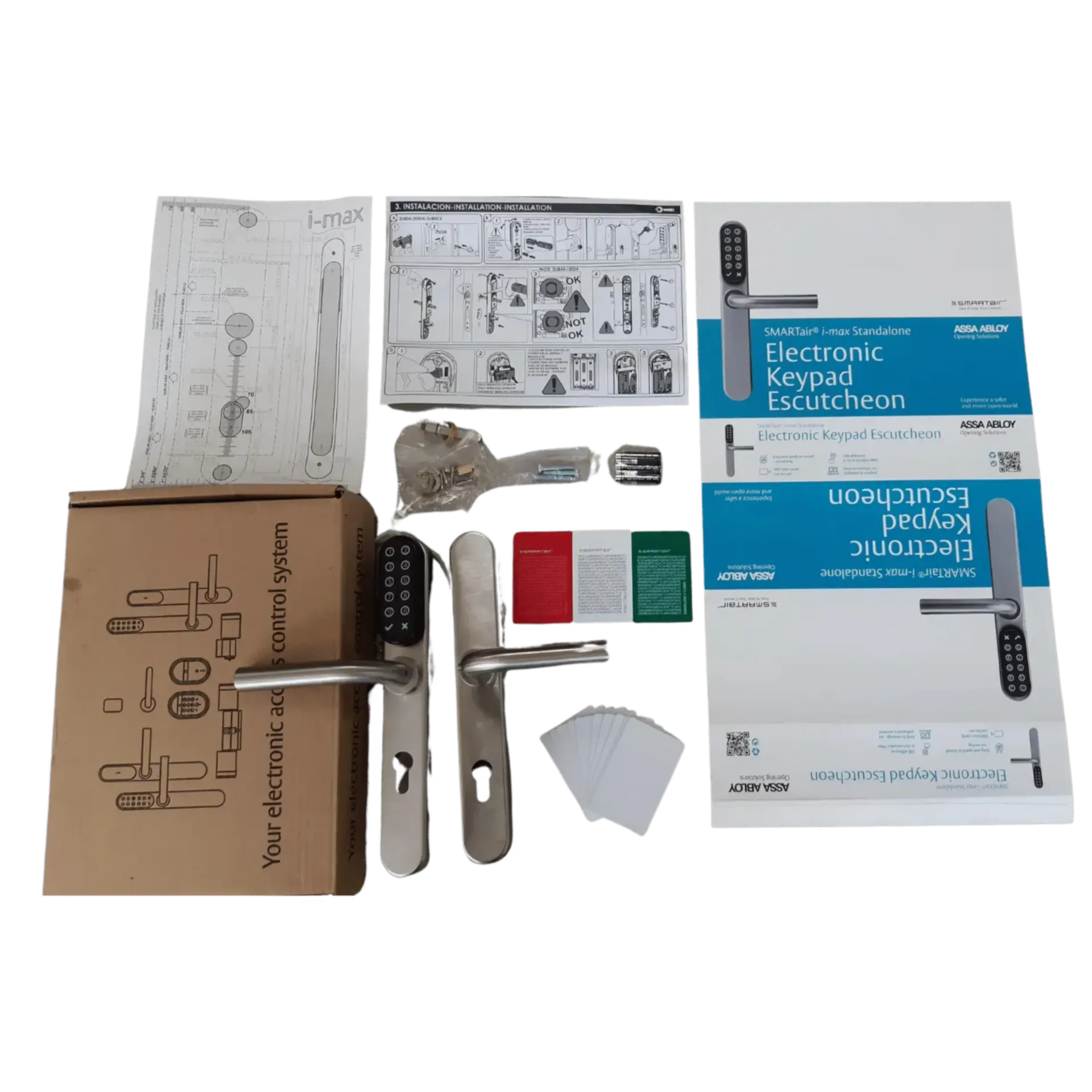 Ensemble avec lecteur et clavier code autonome inox 38 – 44 mm ip56-ukruk-PZ72 (set)