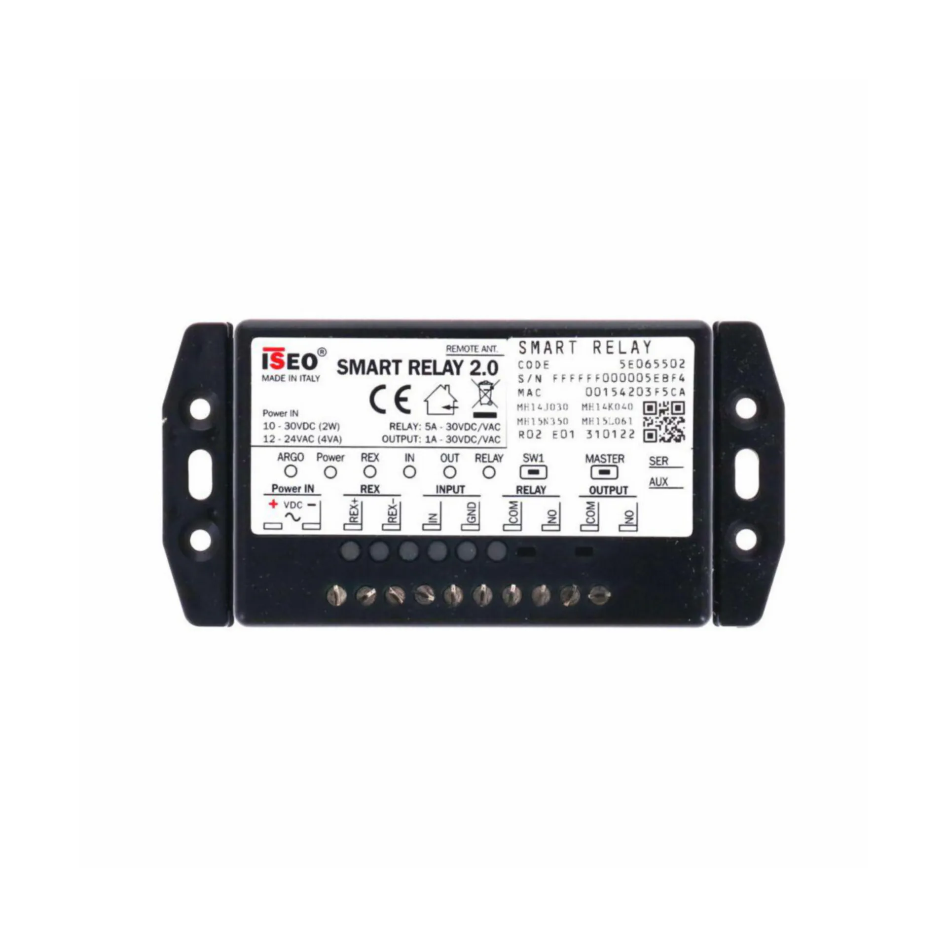 Iseo Smart Relais 2.0 (Bluetooth, 10-30VDC/12-24VAC, DIN rail, 2 uitgangen)