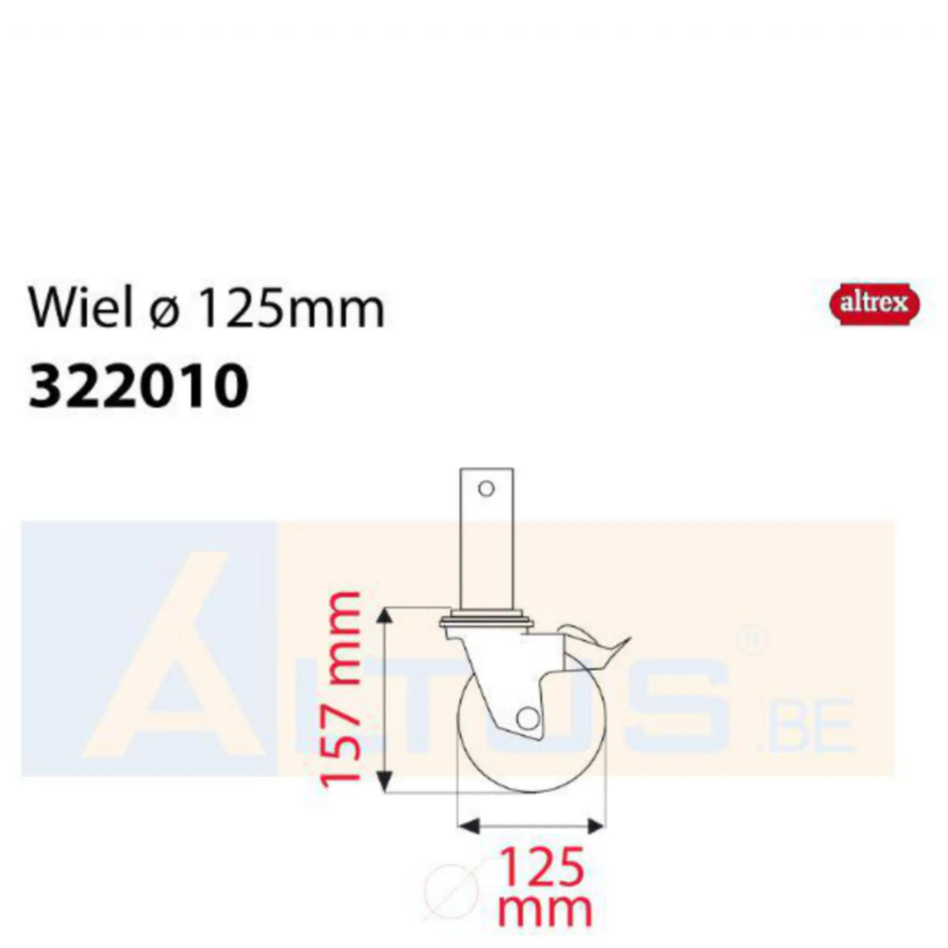 4 ROUES À DOUBLE FREIN Ø 125 MM