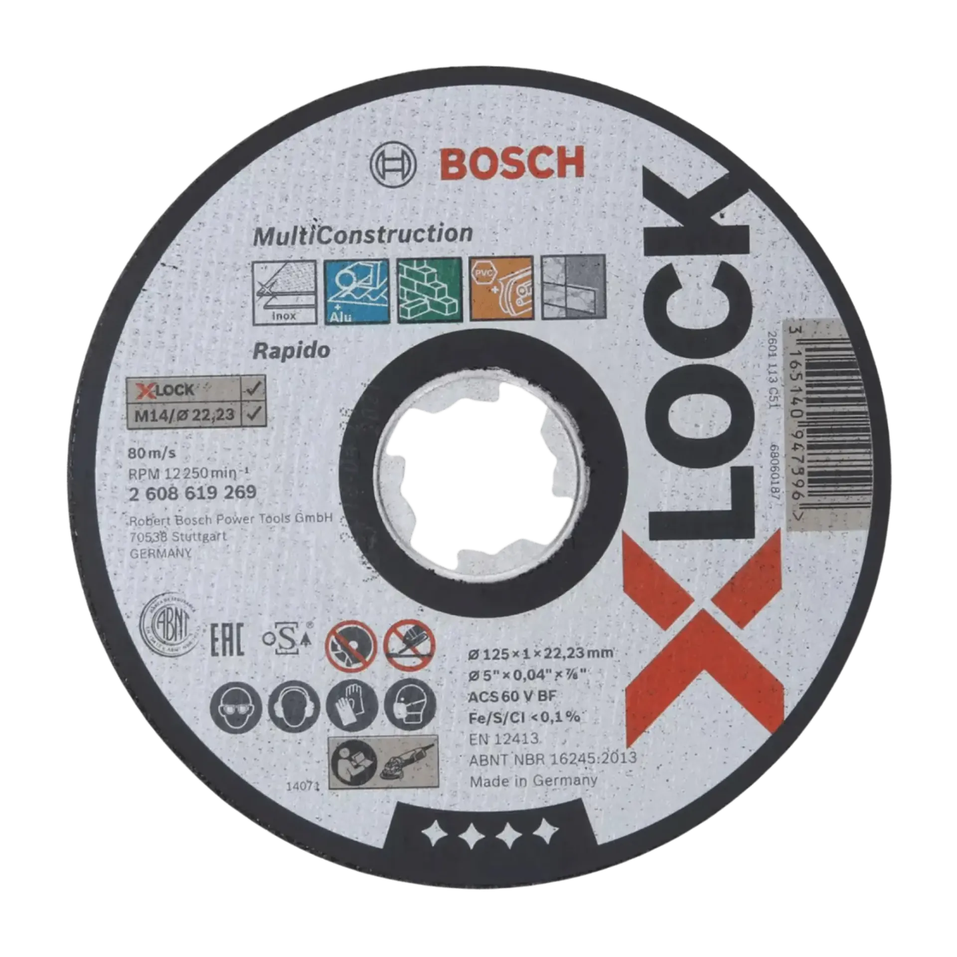 Disque à tronçonner X-Lock Ø 125 x 1 mm - Multi Construction Disque à tronçonner X-Lock Ø 125 x 1 mm - Multi Construction
