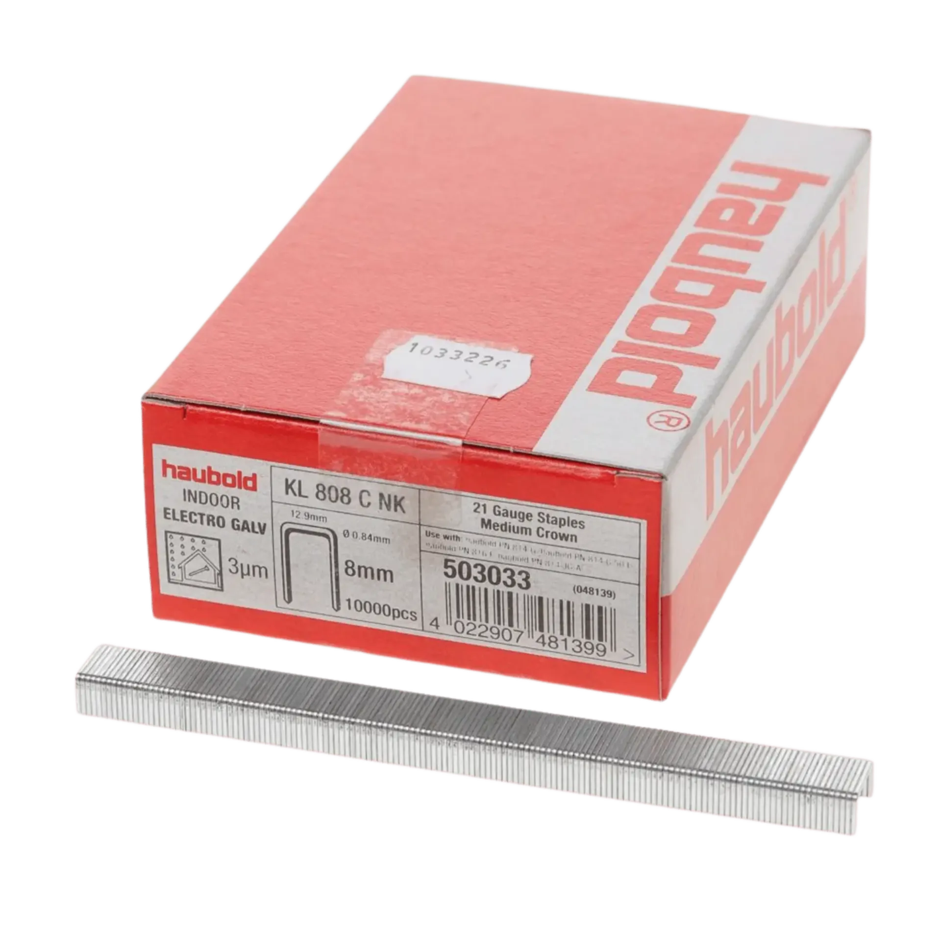 Agrafes série 800 KL808 CNK 8 mm pour PN814G réf.503033/400285 Agrafes série 800 KL808 CNK 8 mm pour PN814G réf.503033/400285