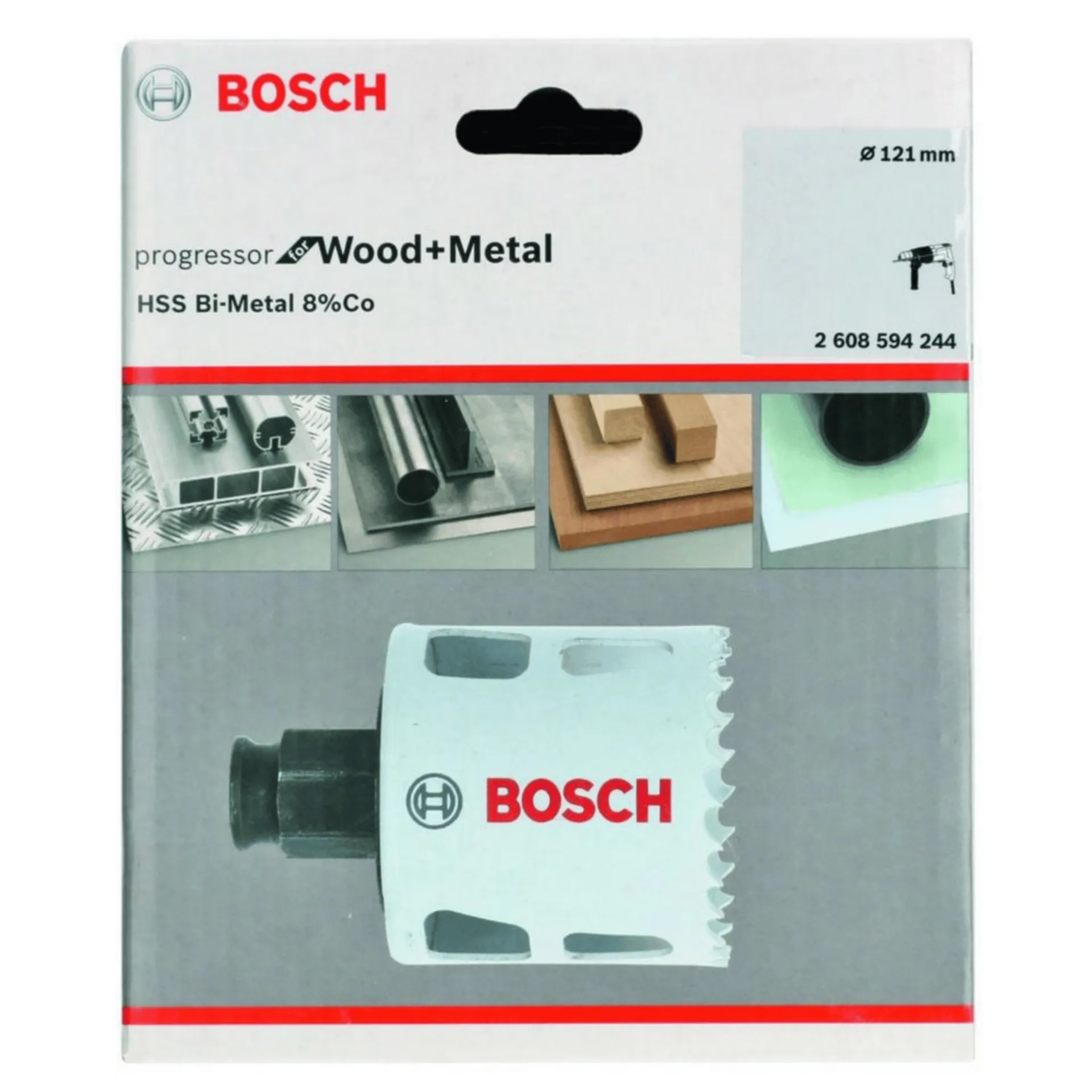 Scie-cloche progressor bois-métal HSS-bimétal Ø 121 mm - changement rapide Scie-cloche progressor bois-métal HSS-bimétal Ø 121 mm - changement rapide
