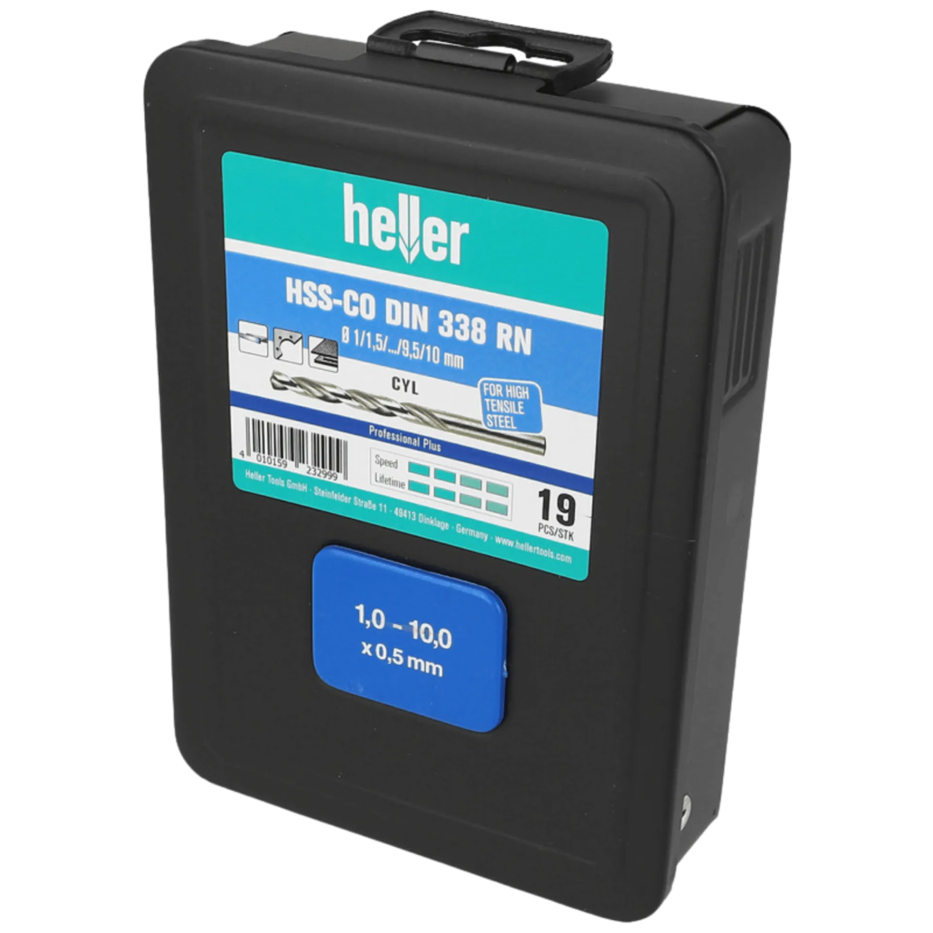 Set (19 pièces) de forets en cobalt de 1 à 10 mm réf. 232999 Set (19 pièces) de forets en cobalt de 1 à 10 mm réf. 232999