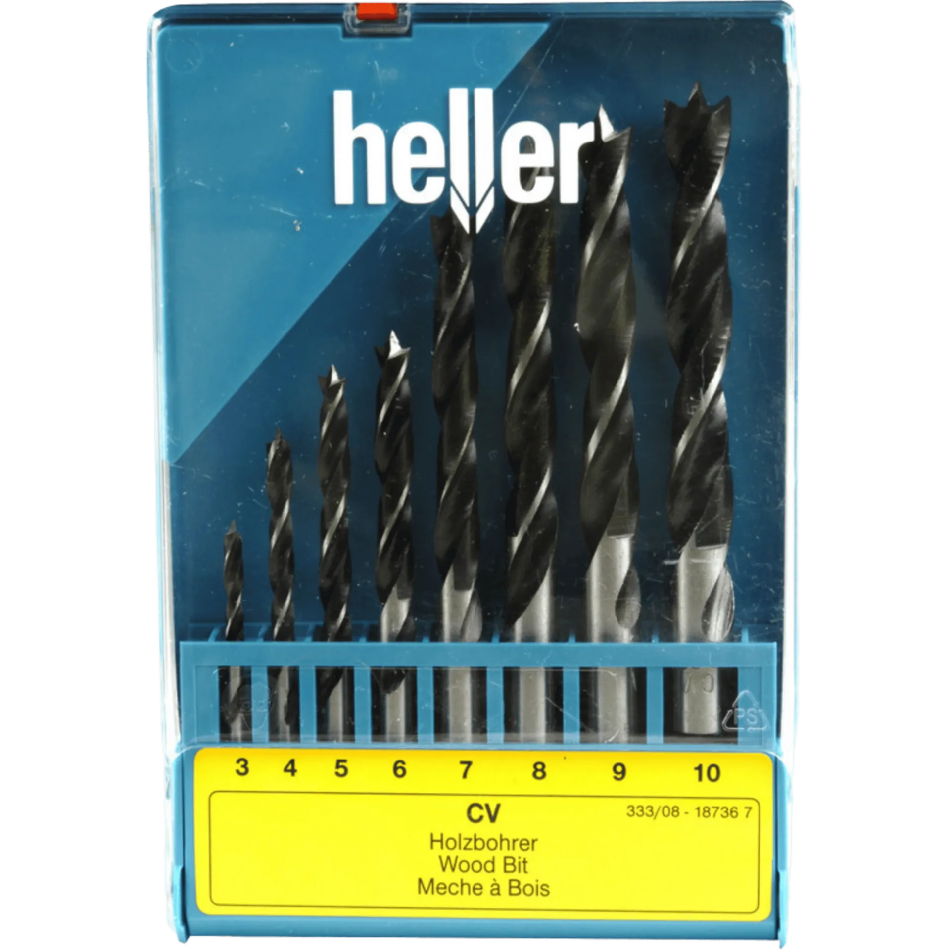 Set (8 pièces) de forets hélicoïdaux pour bois 333 (3-4-5-6-7-8-9-10 mm)
