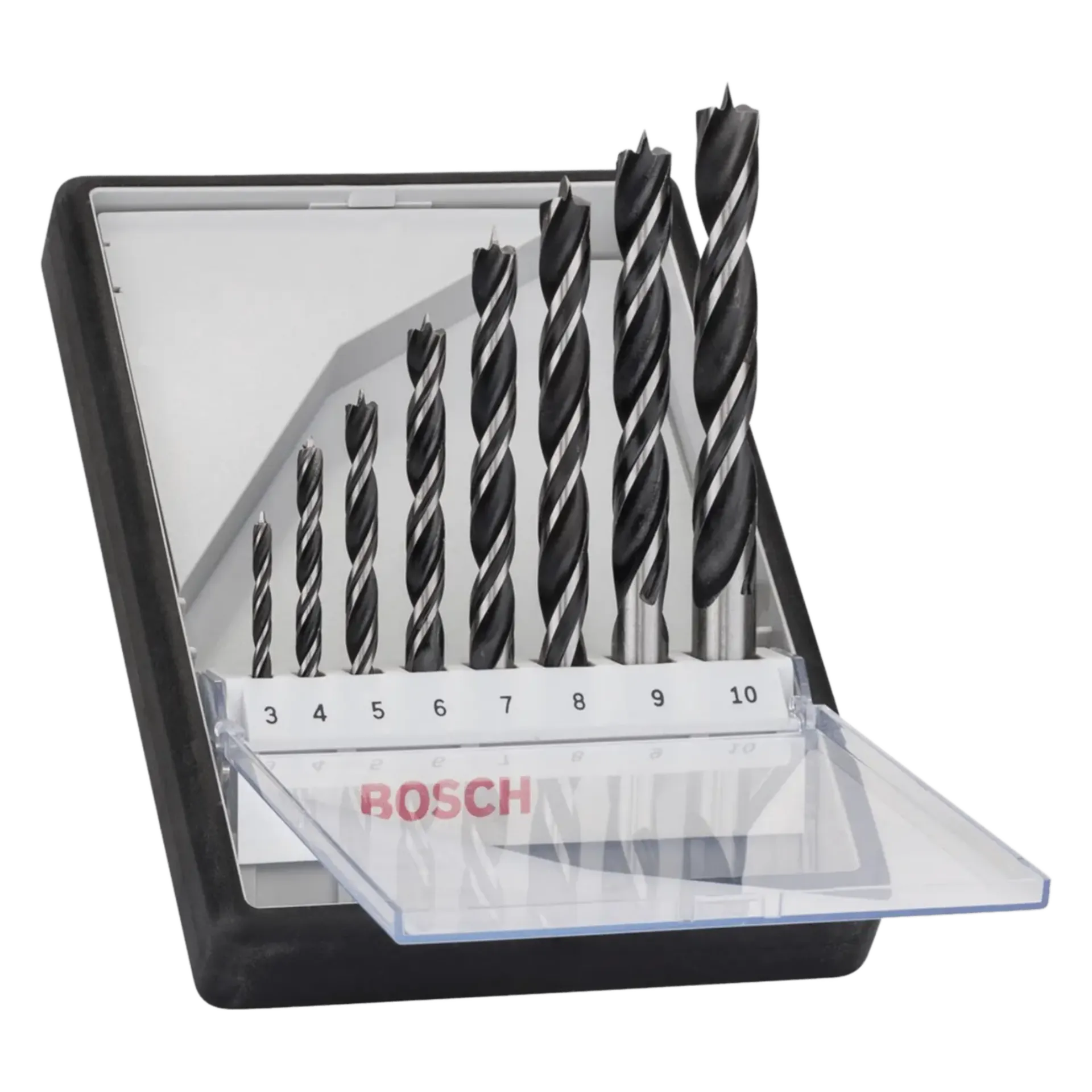 Ensemble de mèches à bois spirales (8 pièces) Ensemble de mèches à bois spirales (8 pièces)