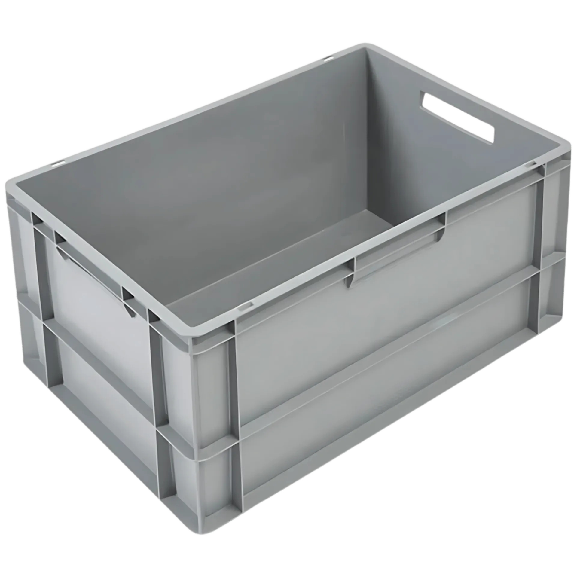 Bac euronorm 600 x 400 x 320 mm gris parois et fond fermés - sans couvercle