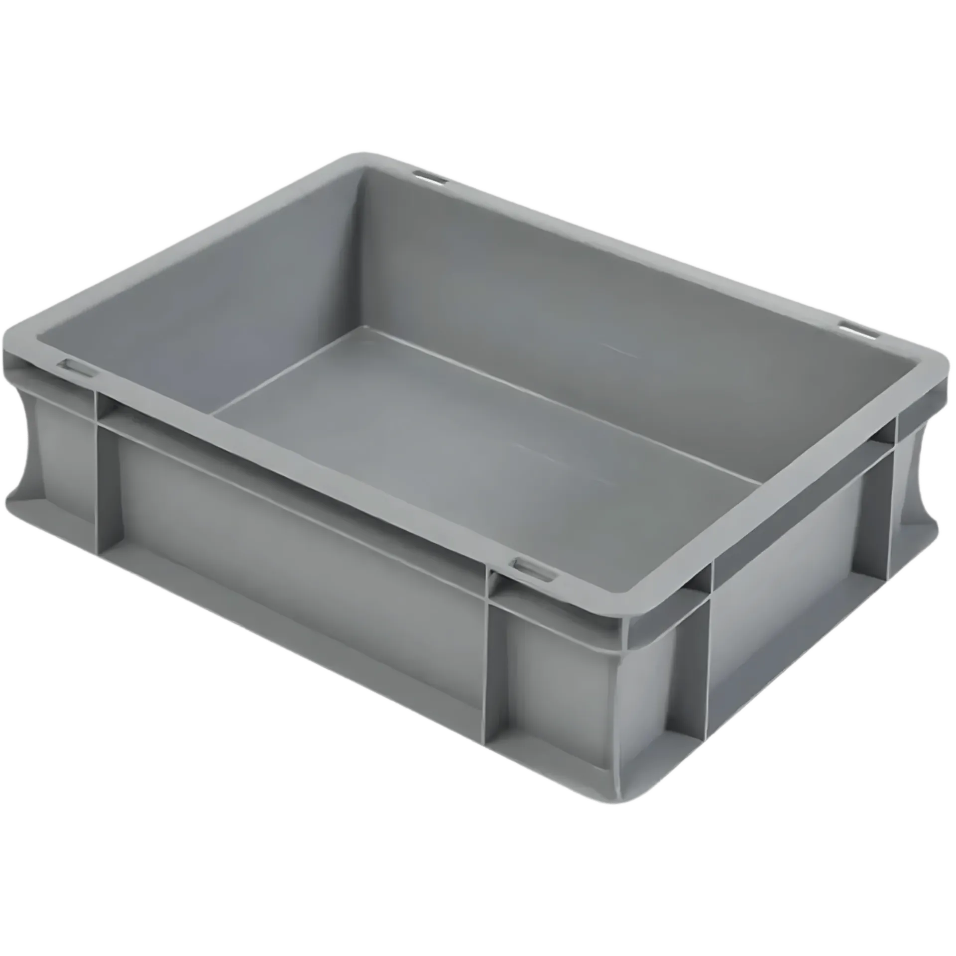 Bac euronorm 400 x 300 x 120 mm gris parois et fond fermés - sans couvercle