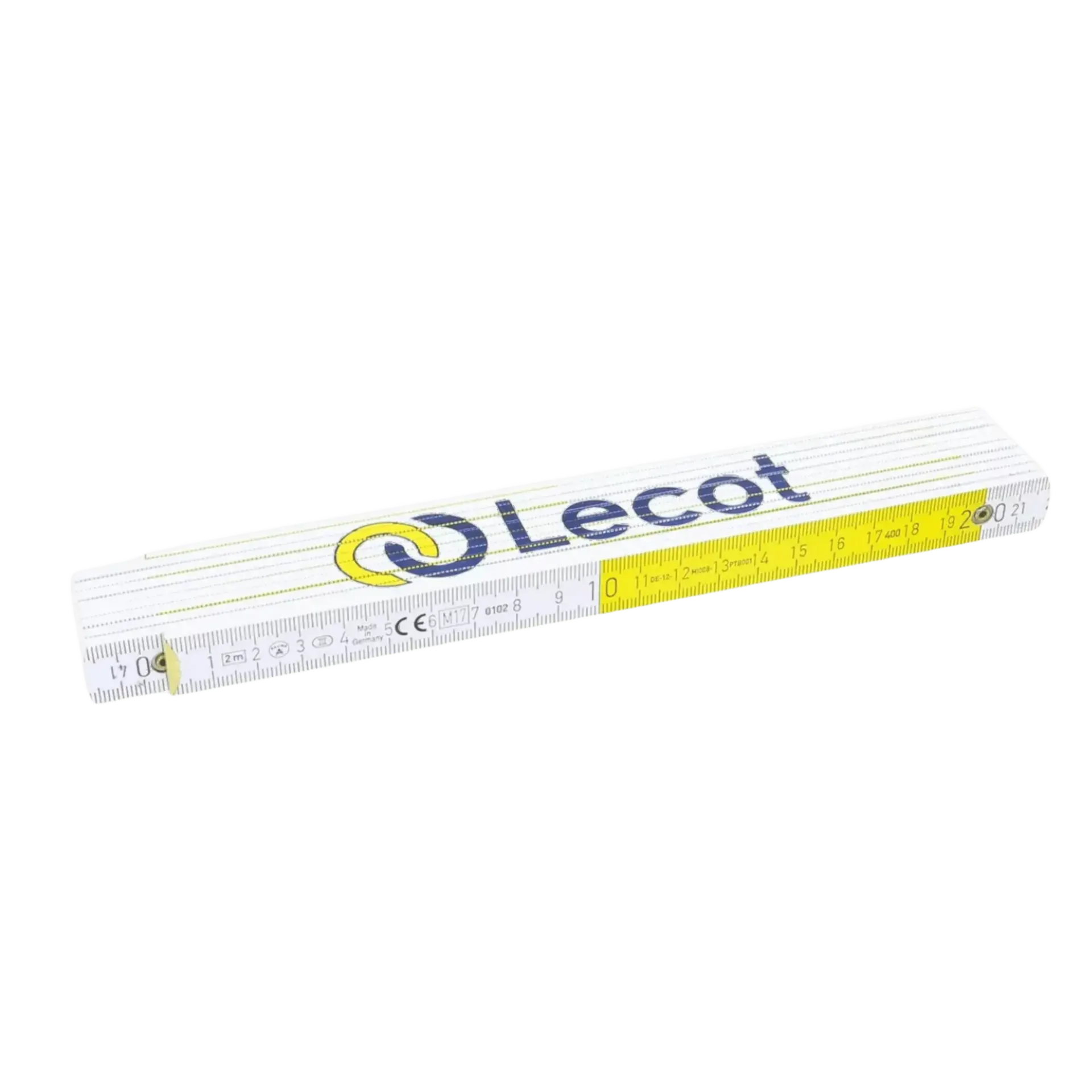 Mètre pliant Lecot - Bois 2m - Blanc/Jaune
