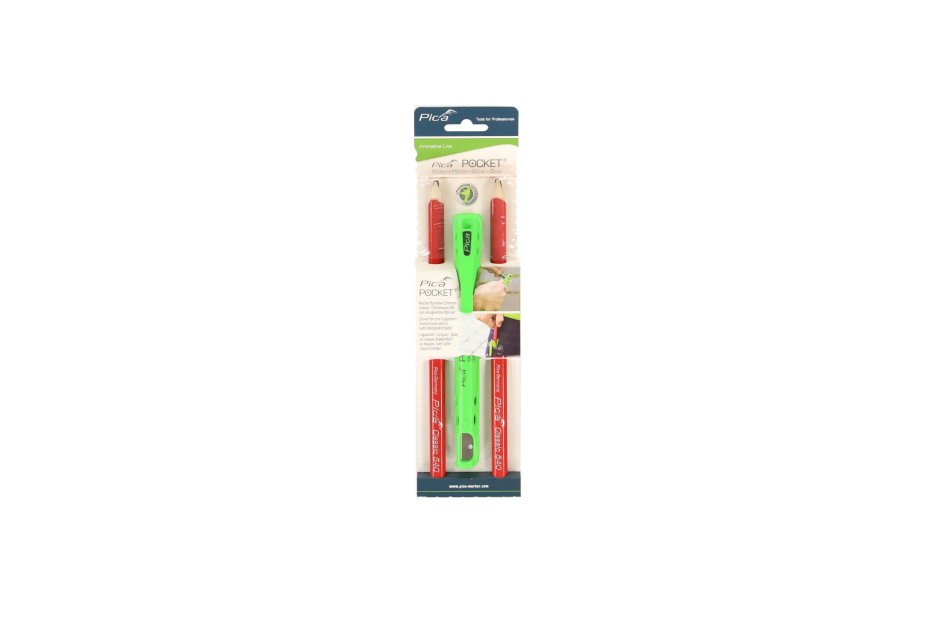 ETUI DE CRAYON + TAILLE - ROUGE - MENUISIER - PICA POCKET 505/01
