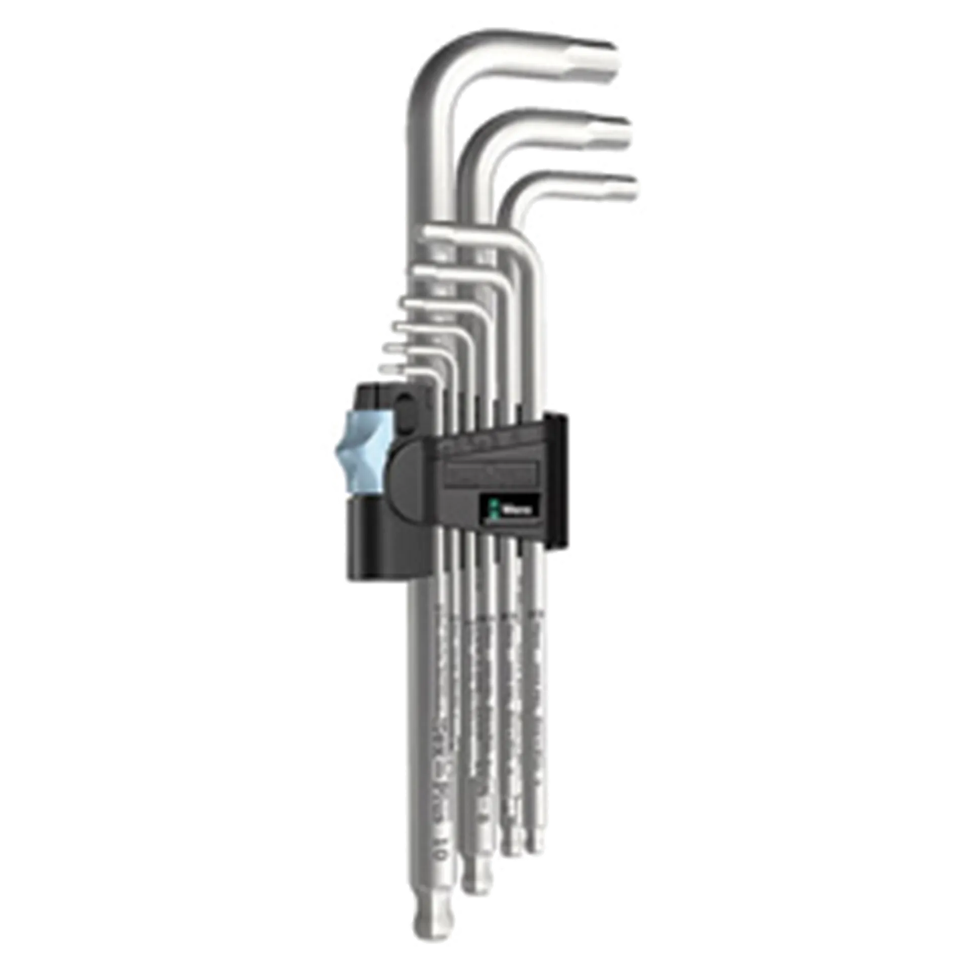 Set 9 Inbussleutels-Lang- Kogelkop (1.5-10) Inox  3950 Pkl/9