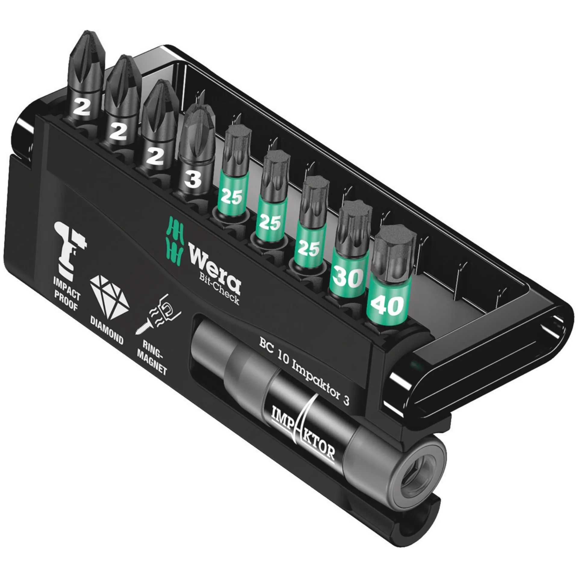 Magasin de Bits (9 pièces) Embouts à Frapper Bit-Check Impaktor 57683