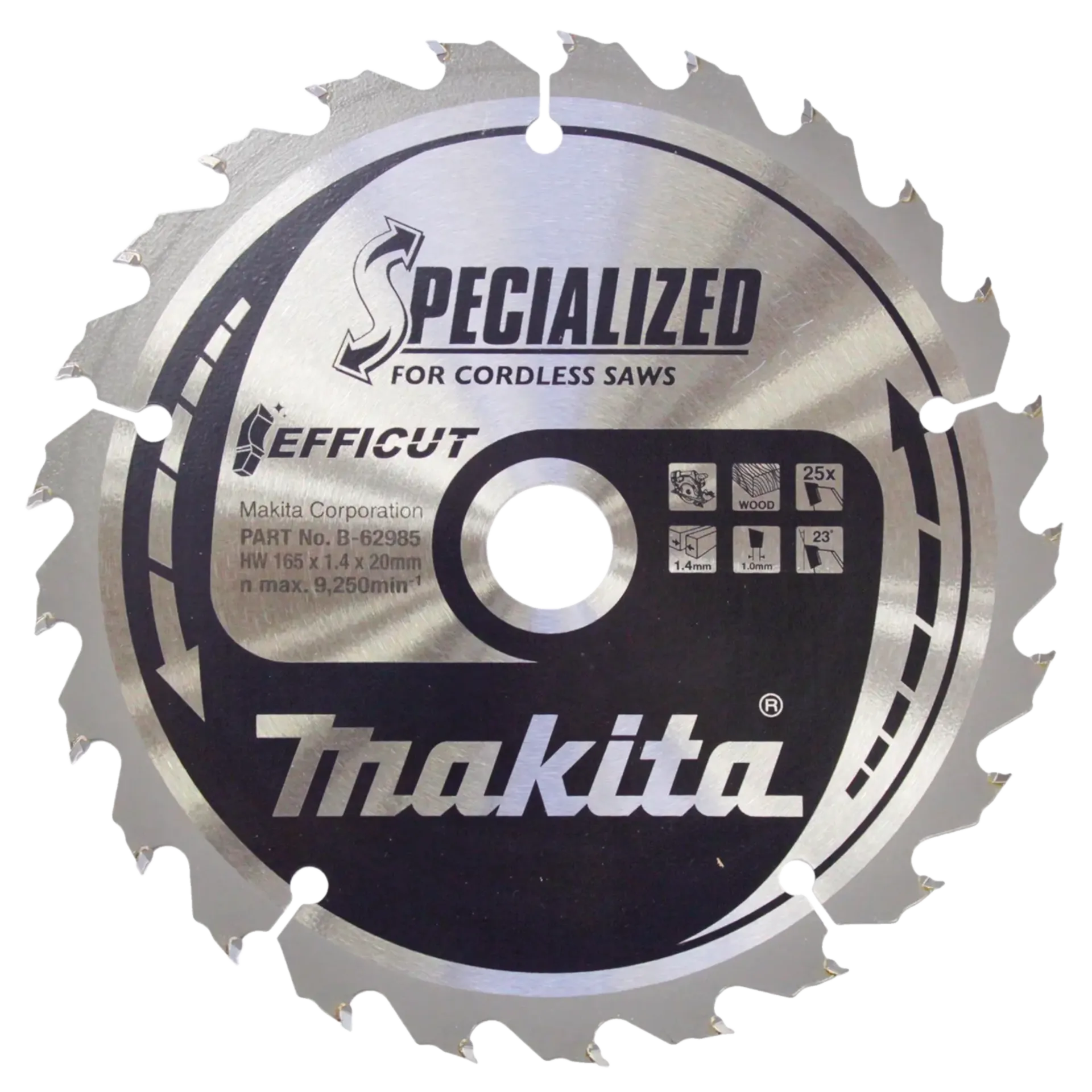 TCT Efficut Lâme de scie circulaire Ø 165 X 20 mm 25 dents
