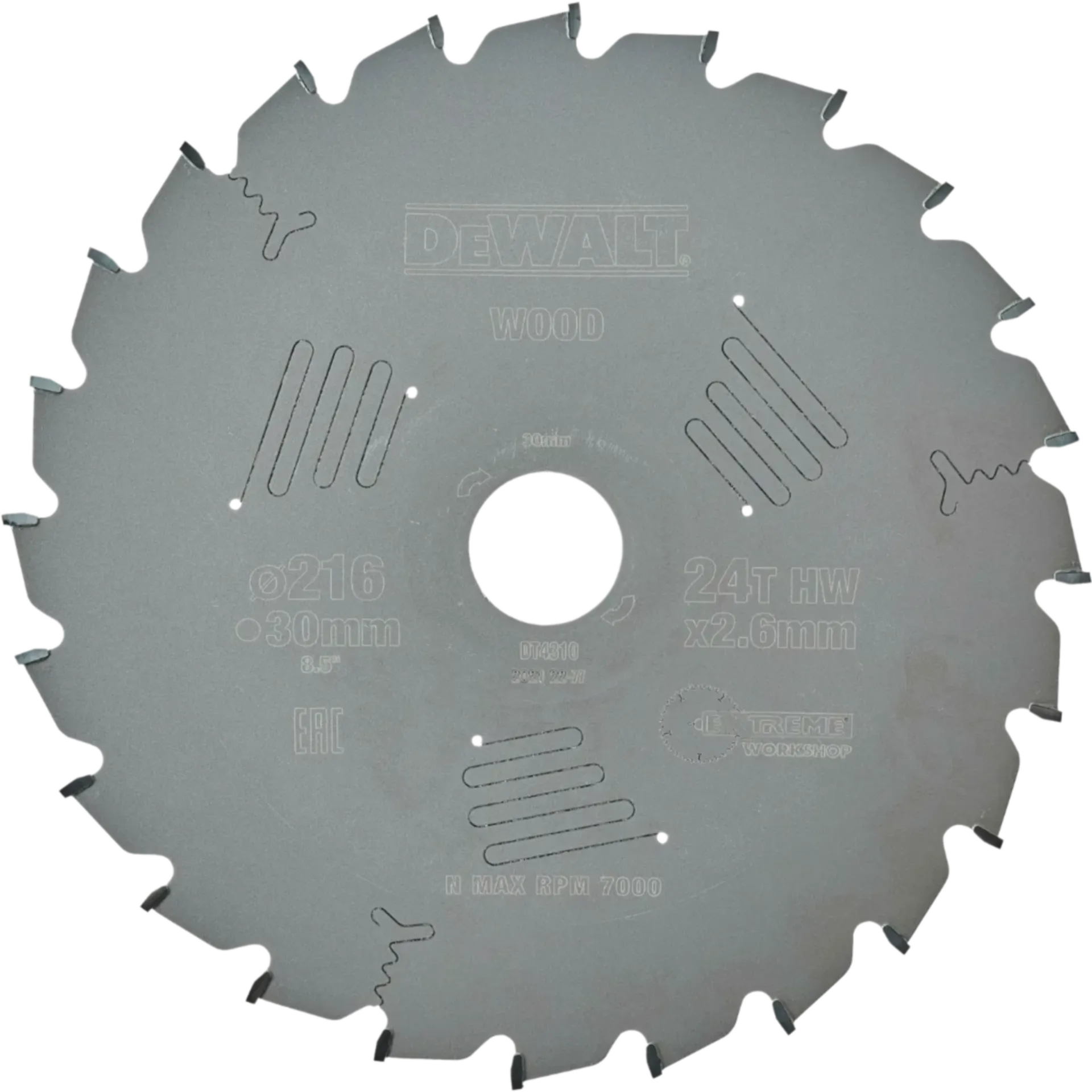 DT4310-QZ Cirkelzaagblad hout Ø 216 x 30 mm 24T