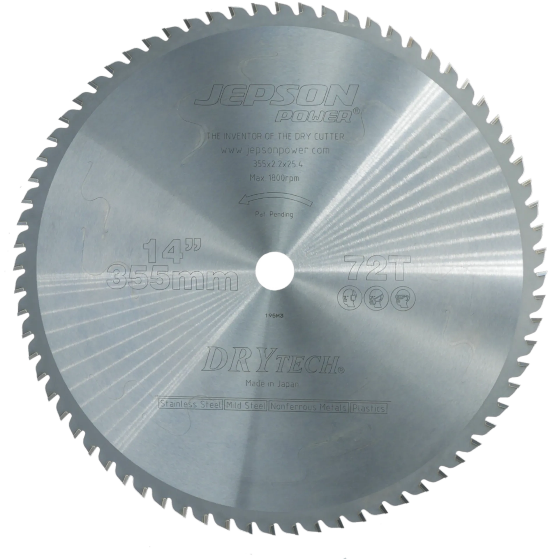 CIRKELZAAGBLAD VOOR METAAL Ø 355 X 25.4 X 72T VOOR SUPER DRY CUTTER REF.600580