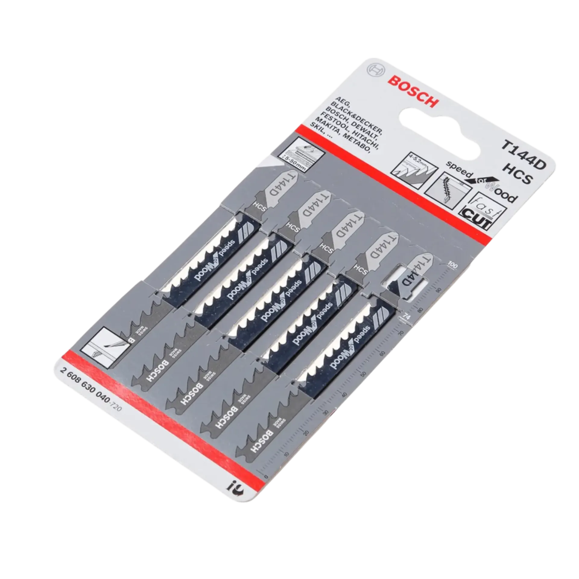 Bosch T 144D decoupeerzaagbladen voor hout (Speed HCS, L.74 mm, 5 stuks)