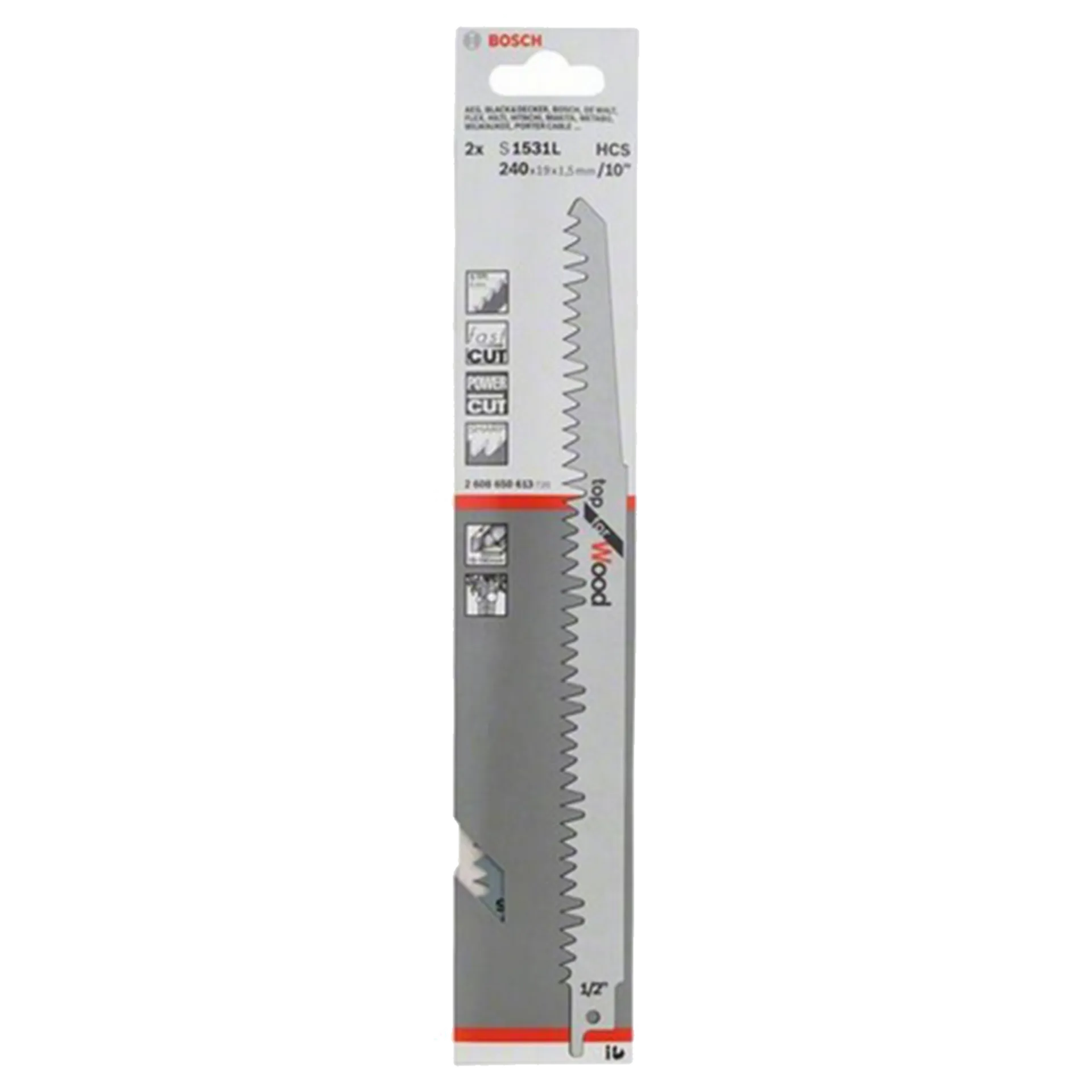 Reciprozaagbladen Hout Top HCS 1531L 240 mm (Snoeihout) (5St) Reciprozaagbladen Hout Top HCS 1531L 240 mm (Snoeihout) (5St)