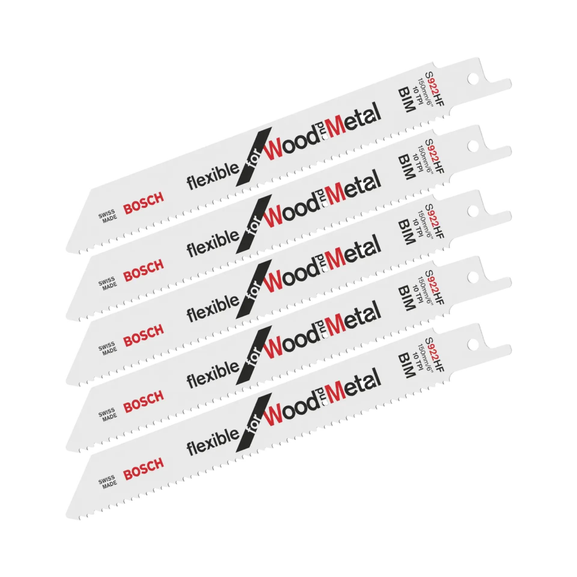 BLI Set de 5 lâmes de scie sabre pour bois/métal Flexible BIM 922HF
