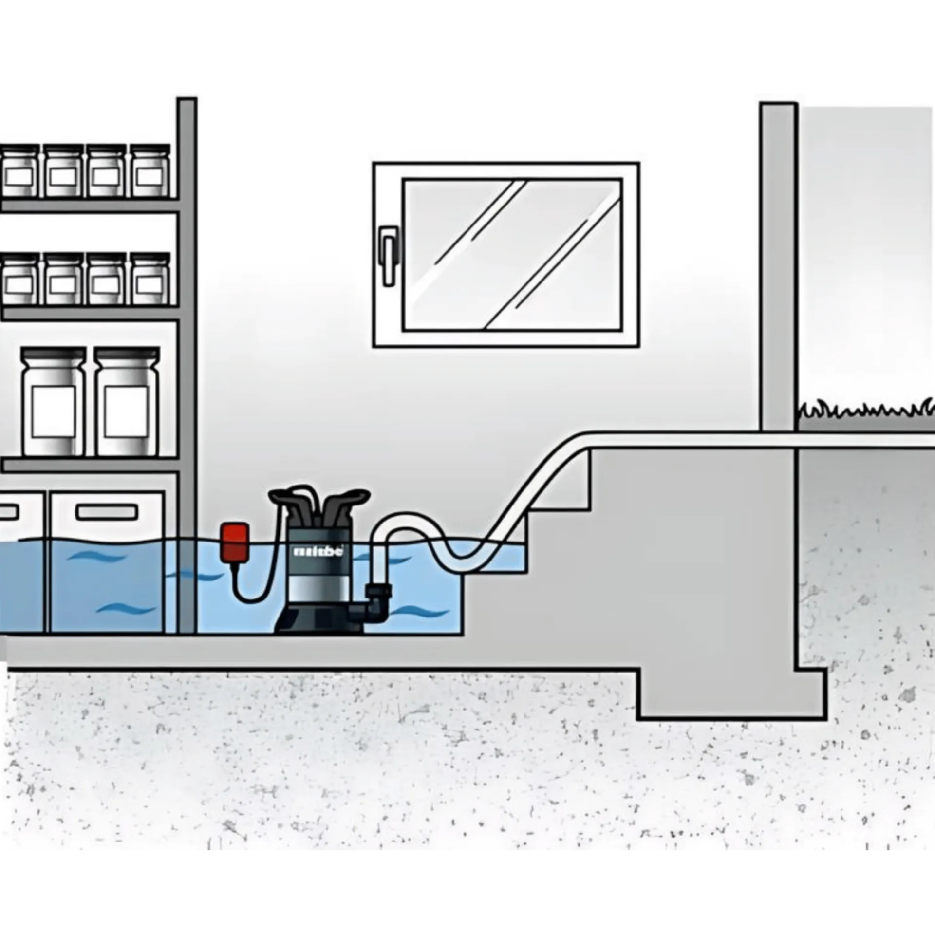 Schoonwaterdompelpomp met vlotter TP13000S (13000 l/h - schoon water)