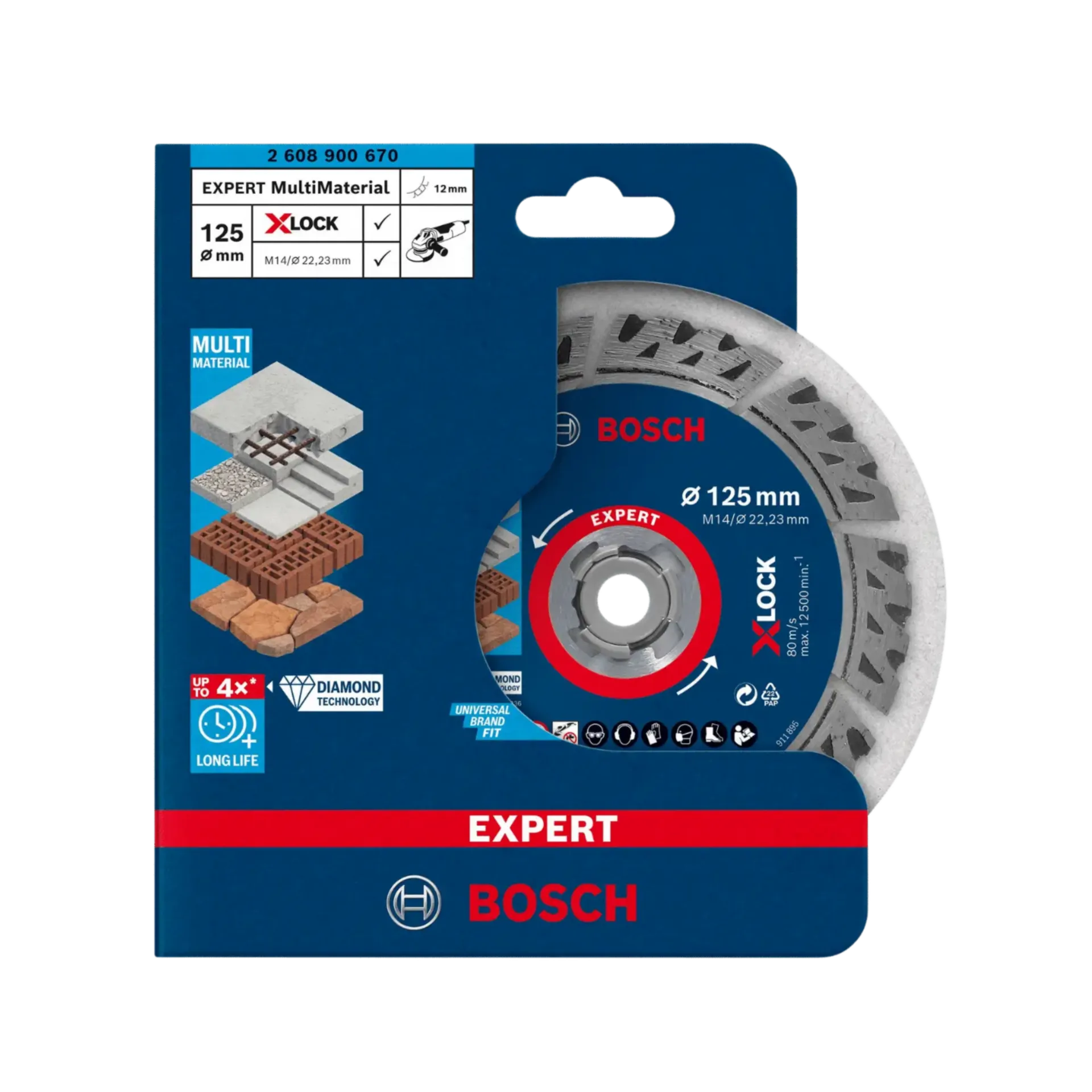 Scie diamantée Expert multi-matériaux 125 X-lock - 2608900670