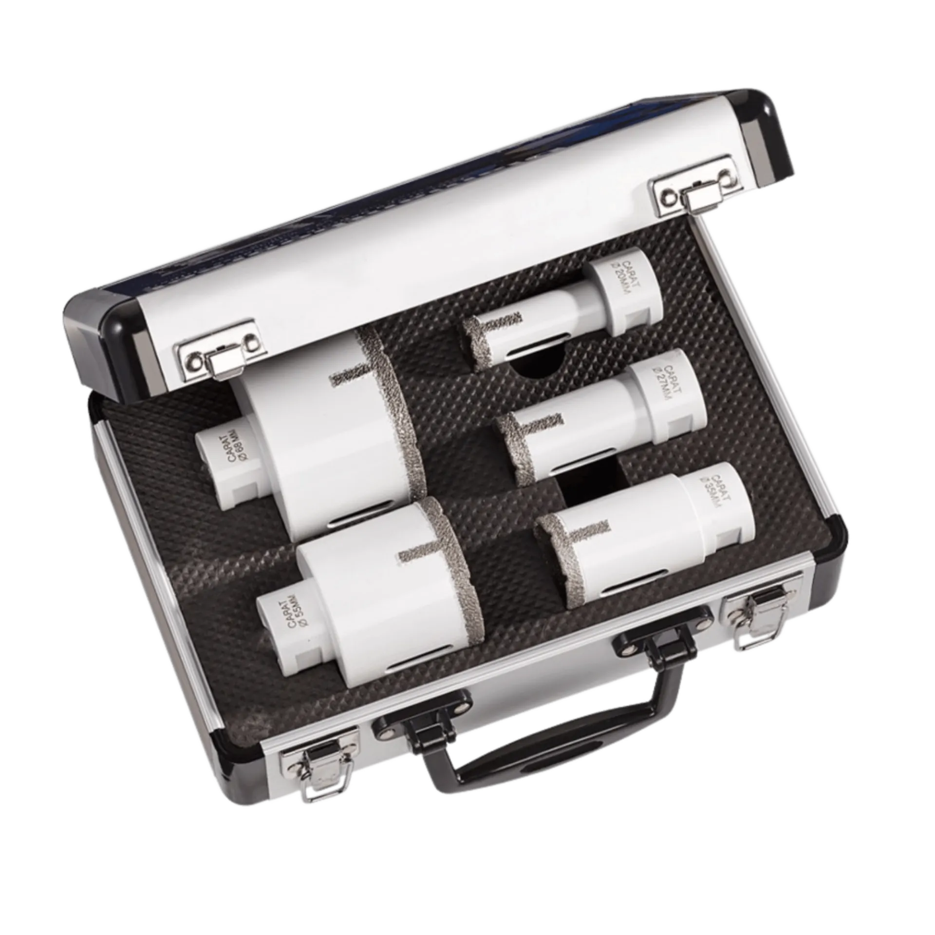 Set diamantboren (5 stuks) voor slijper (ø 20 + 27 + 35 + 55 + 68 mm) Set diamantboren (5 stuks) voor slijper (ø 20 + 27 + 35 + 55 + 68 mm)