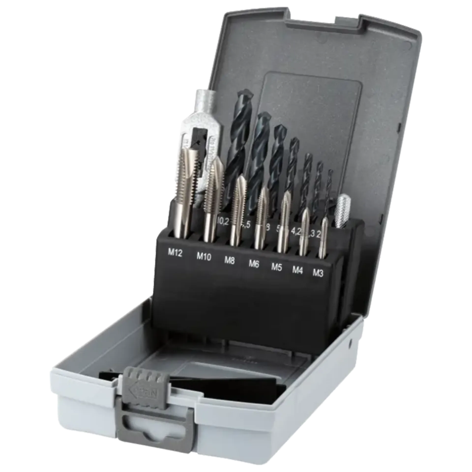 Coffret de tarauds machine (M3-M12) et forets (2.5-10.2 mm)