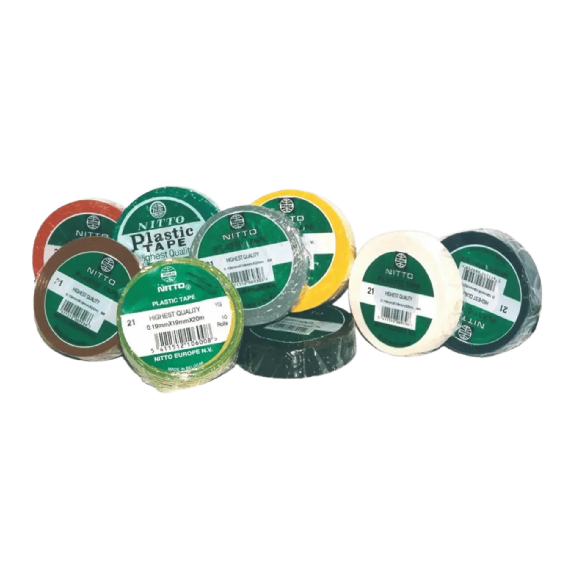 Ruban isolant 19 mm x 20 m x 0,2 - rayé jaune-vert Ruban isolant 19 mm x 20 m x 0,2 - rayé jaune-vert