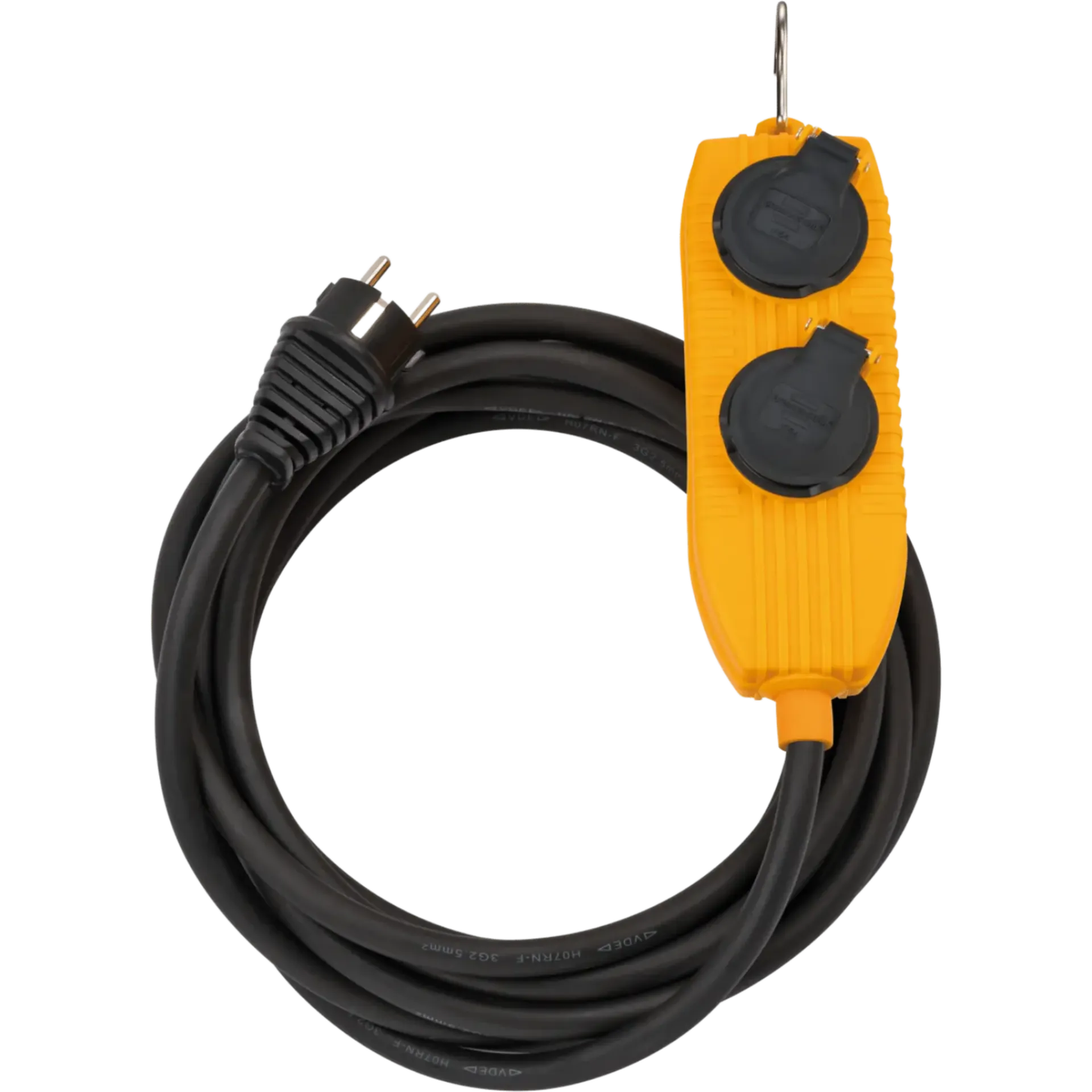 Verlengkabel 5 m met 4-voudige contactdoos (3 x 2,5 mm² - IP54) Verlengkabel 5 m met 4-voudige contactdoos (3 x 2,5 mm² - IP54)