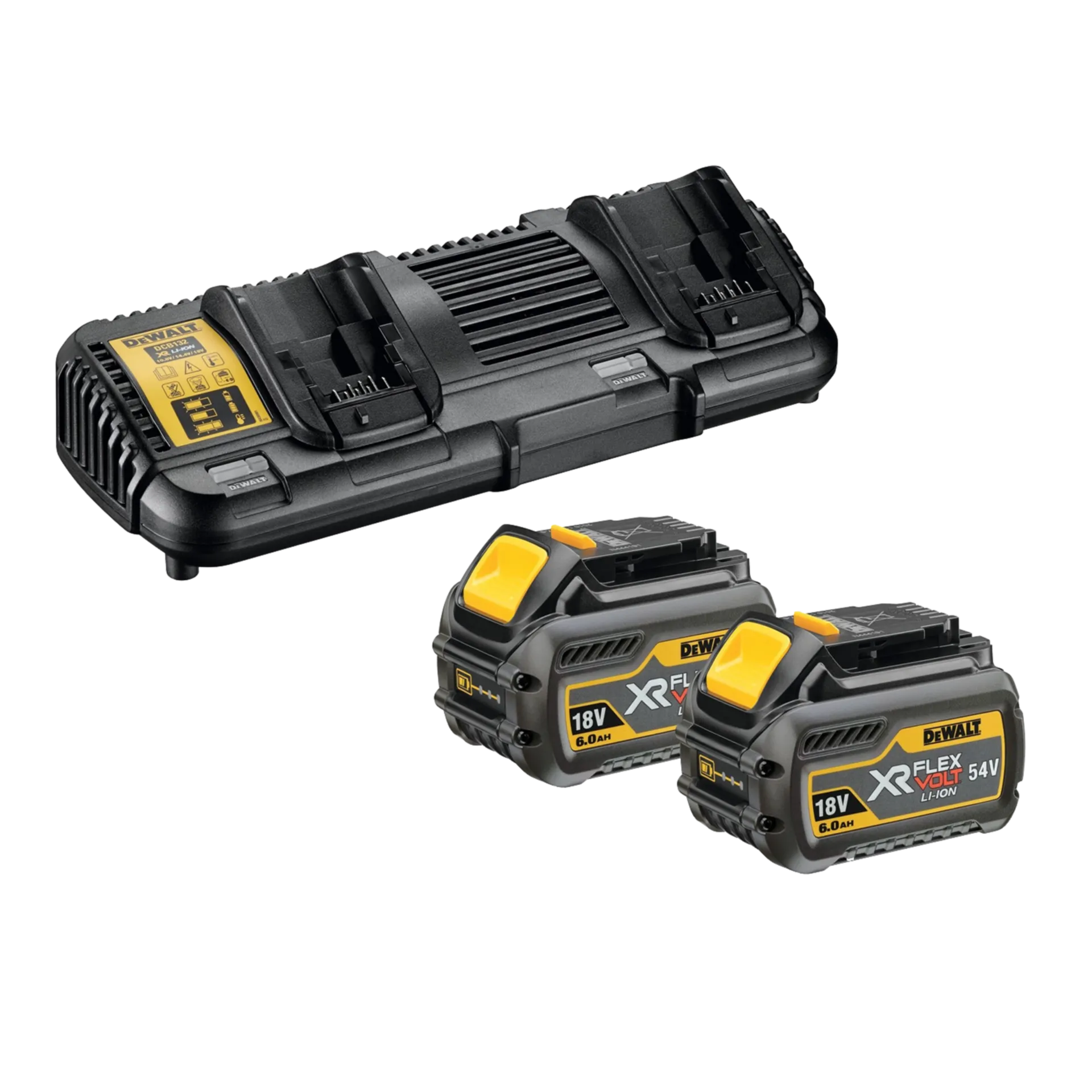Set de Batteries 54 V DCB132T2 : DCB546 : 2 X 6 Ah Li-ion + Double Chargeur Set de Batteries 54 V DCB132T2 : DCB546 : 2 X 6 Ah Li-ion + Double Chargeur