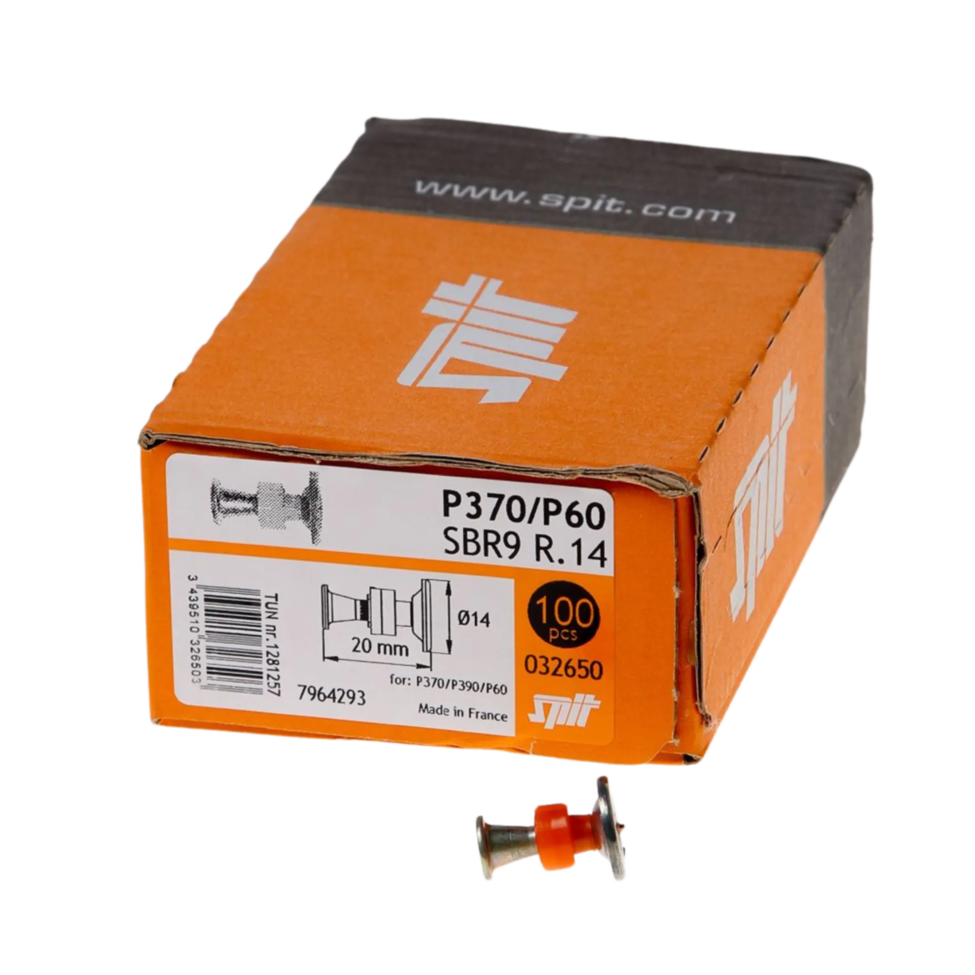 Clous SBR 9 pour acier/béton - 032650 (100)