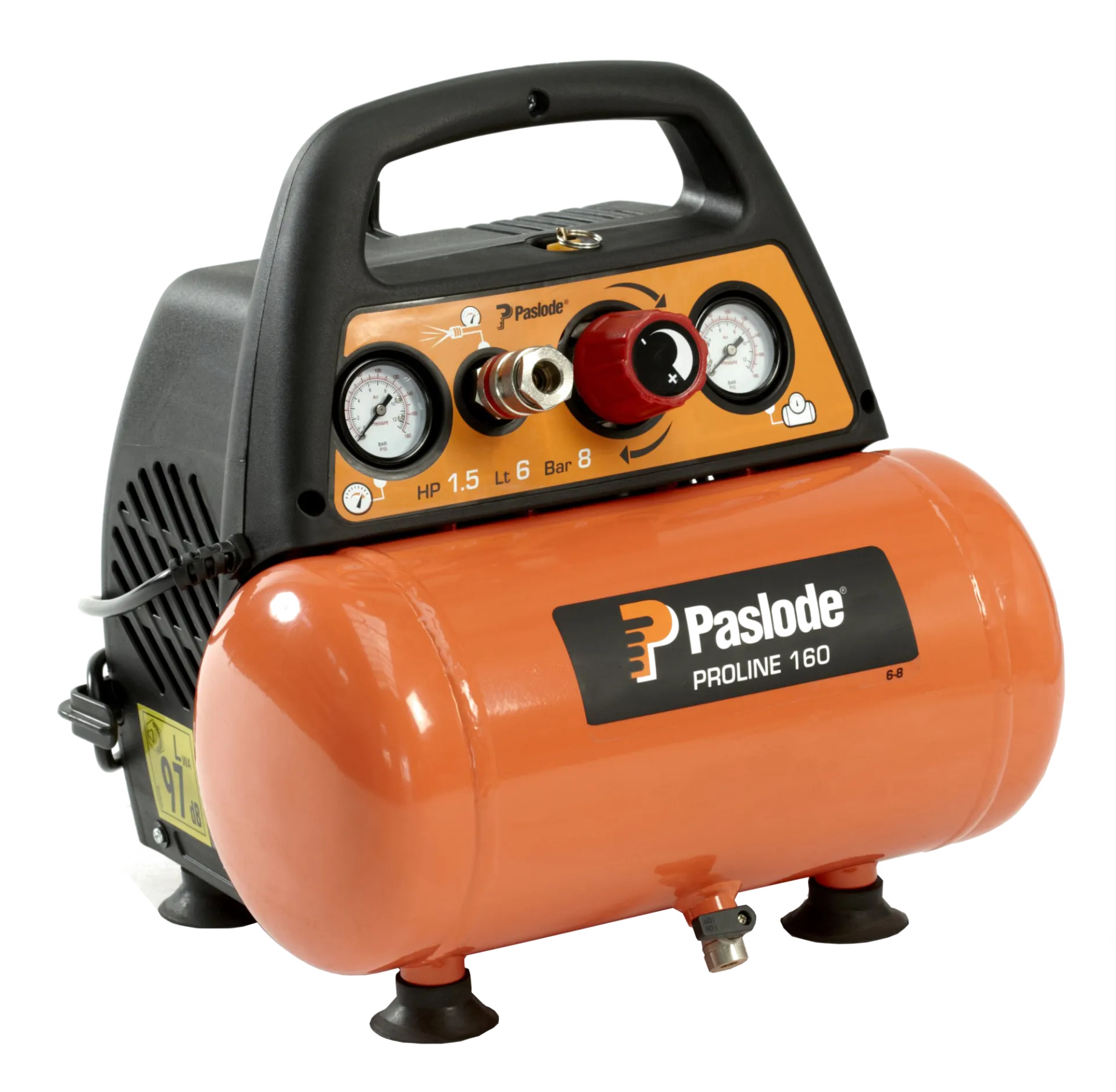 Compressor 129921 Proline 160/6-8  (6l 1,1KW 159l/64lmin 8 bar olievrij) Compressor 129921 Proline 160/6-8  (6l 1,1KW 159l/64lmin 8 bar olievrij)