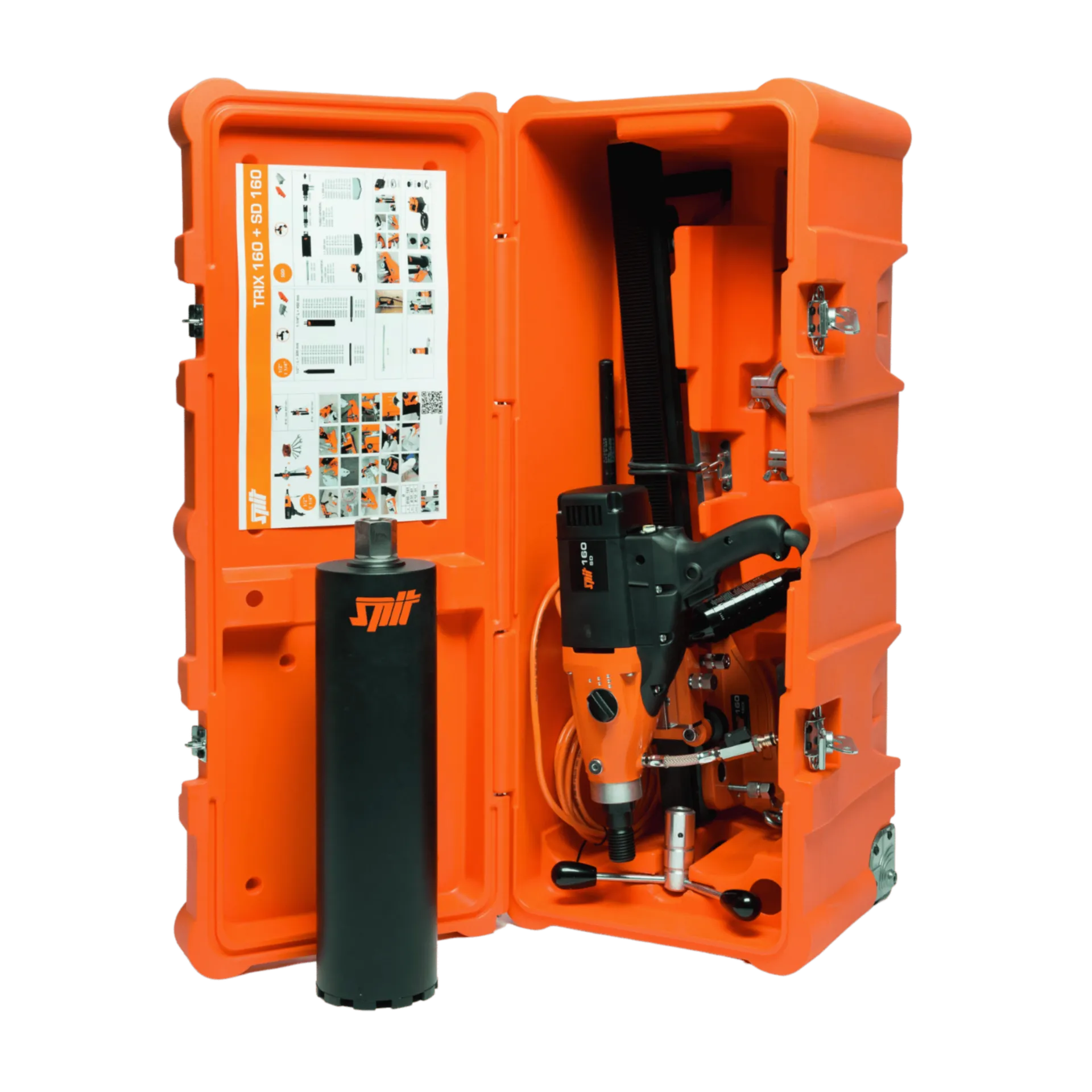 Diamantboormachine SD160 (2000W - 1/2") + statief TRIX160 P in pvc koffer Diamantboormachine SD160 (2000W - 1/2") + statief TRIX160 P in pvc koffer