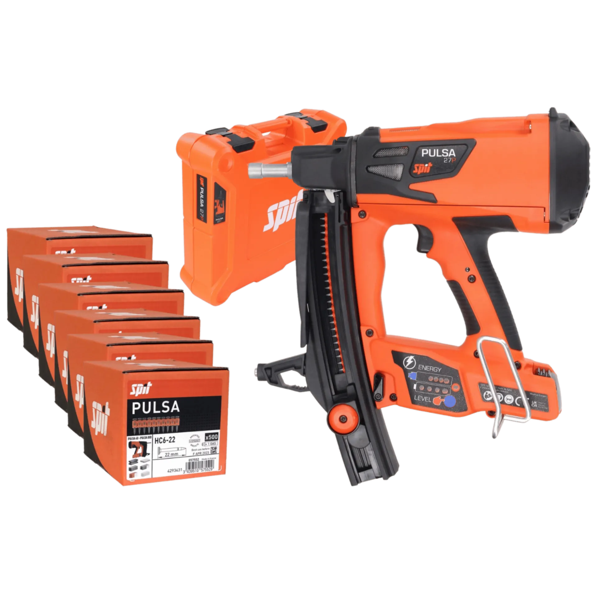 Cloueur à batterie pulsa 27p + 3000 clous HC 6/22 Cloueur à batterie pulsa 27p + 3000 clous HC 6/22