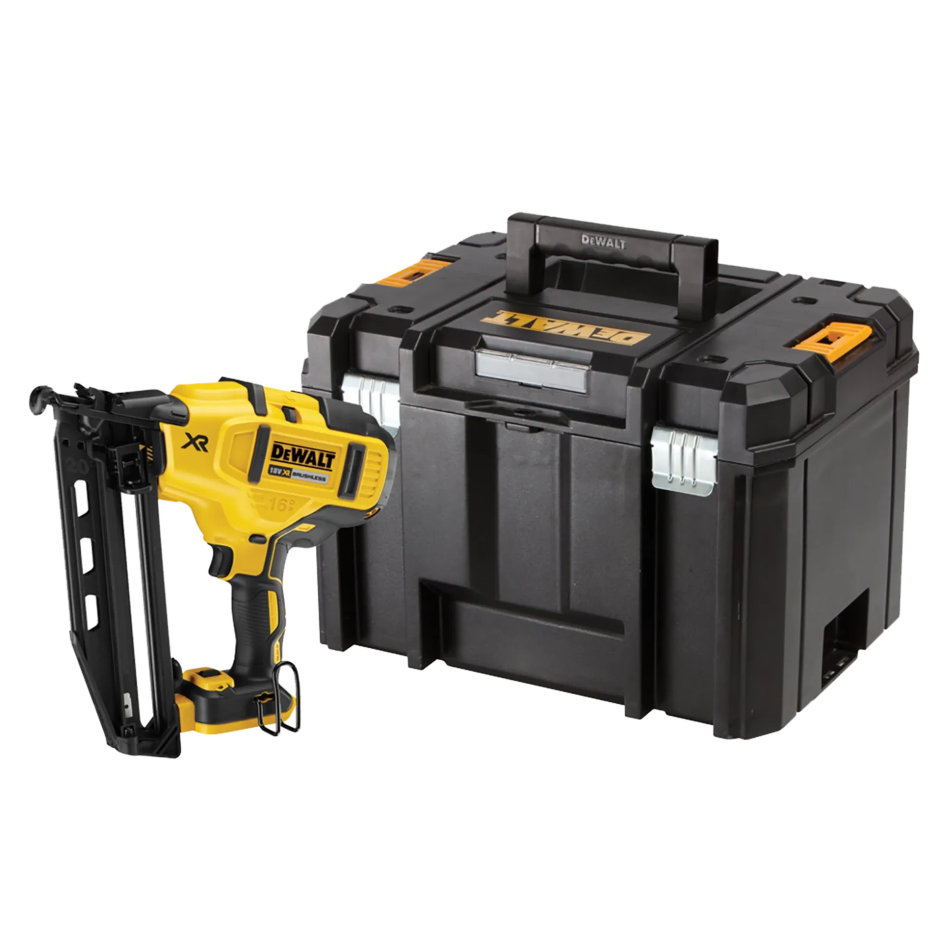 18V XR Brushless 16GA afwerktacker in TSTAK koffer (zonder accu)