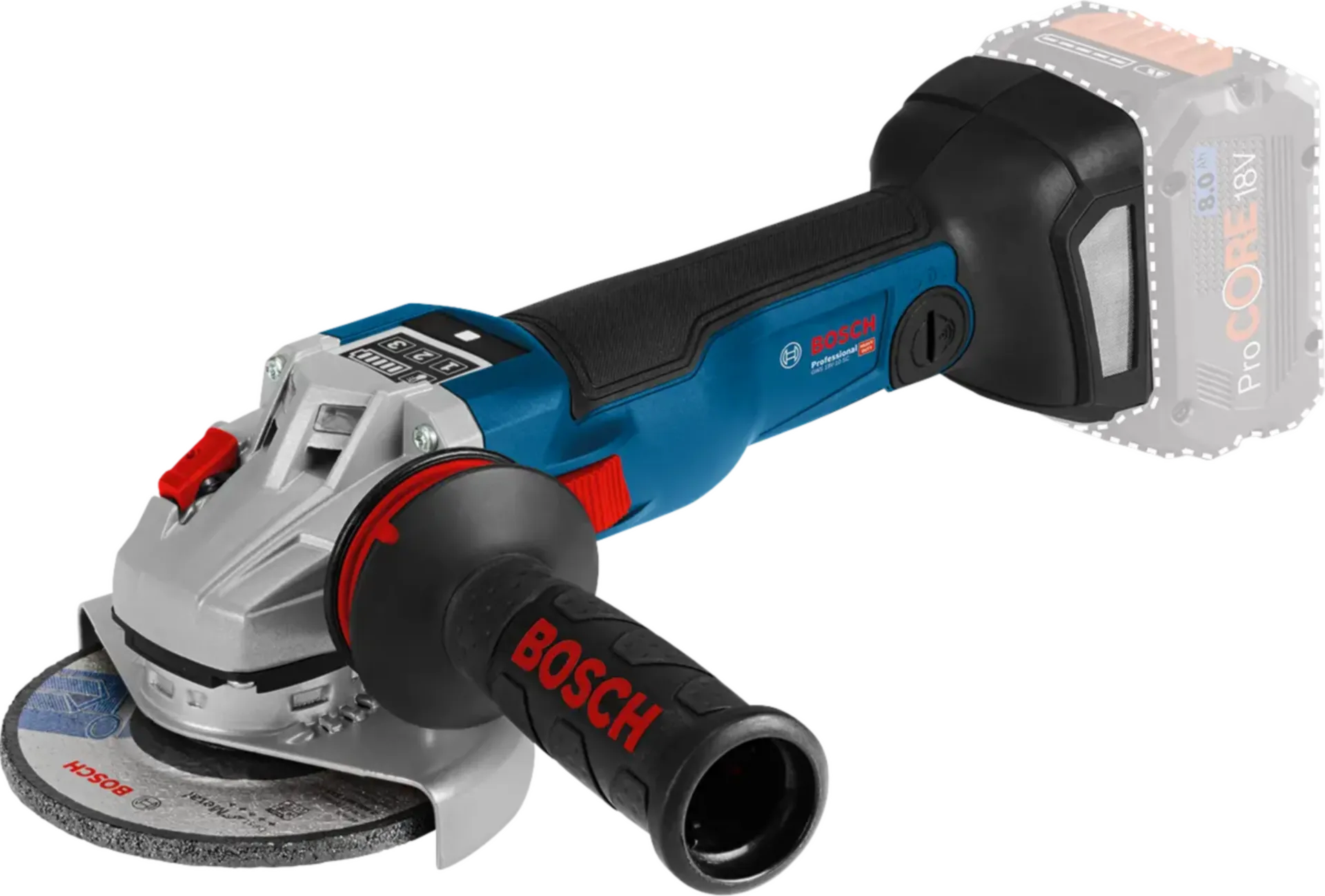 Accu haakse slijper GWS 18V-10 SC (18V - geleverd zonder accu)