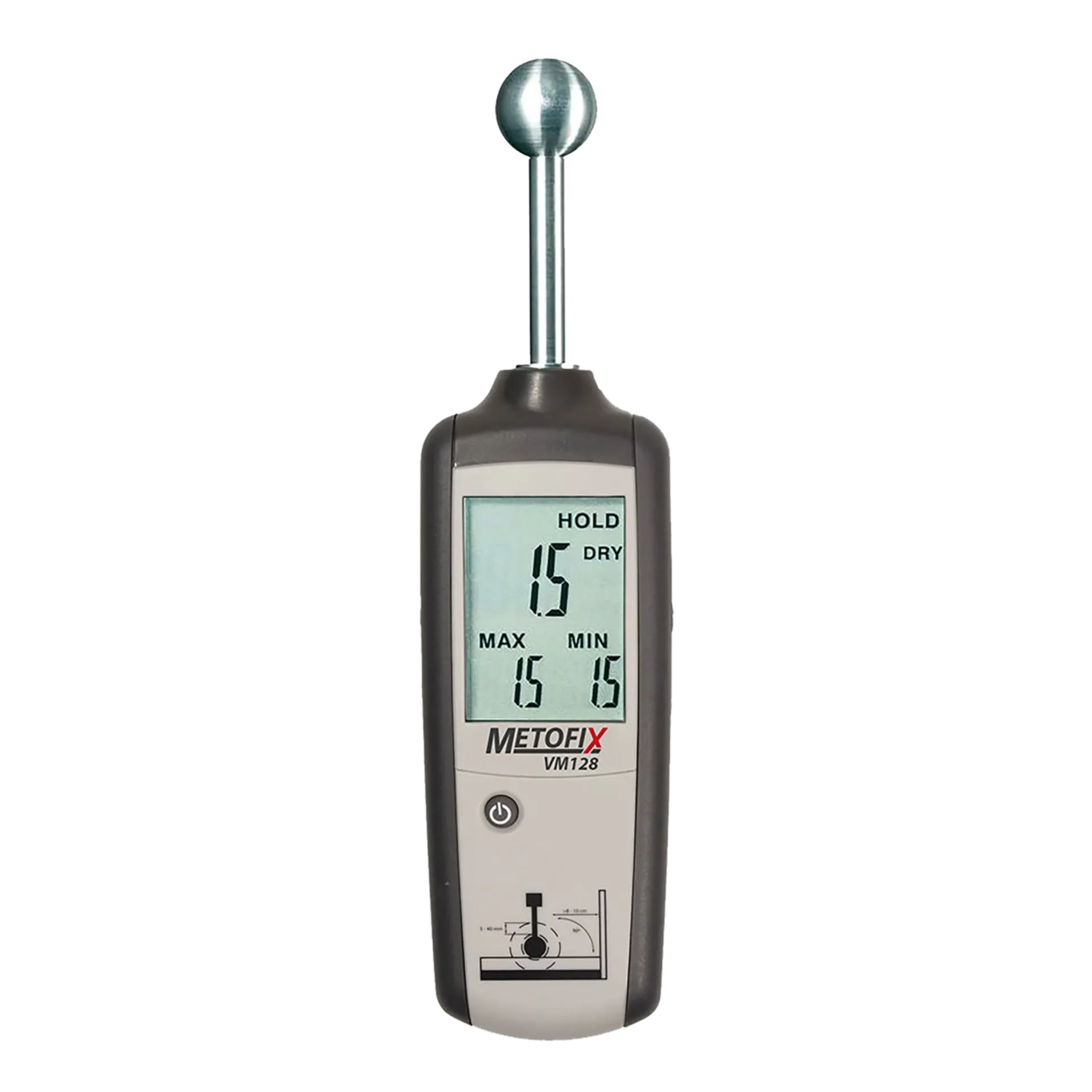 Hygromètre Metofix VM128 jusqu'à 40 mm de profondeur - Tous matériaux de construction - 545709