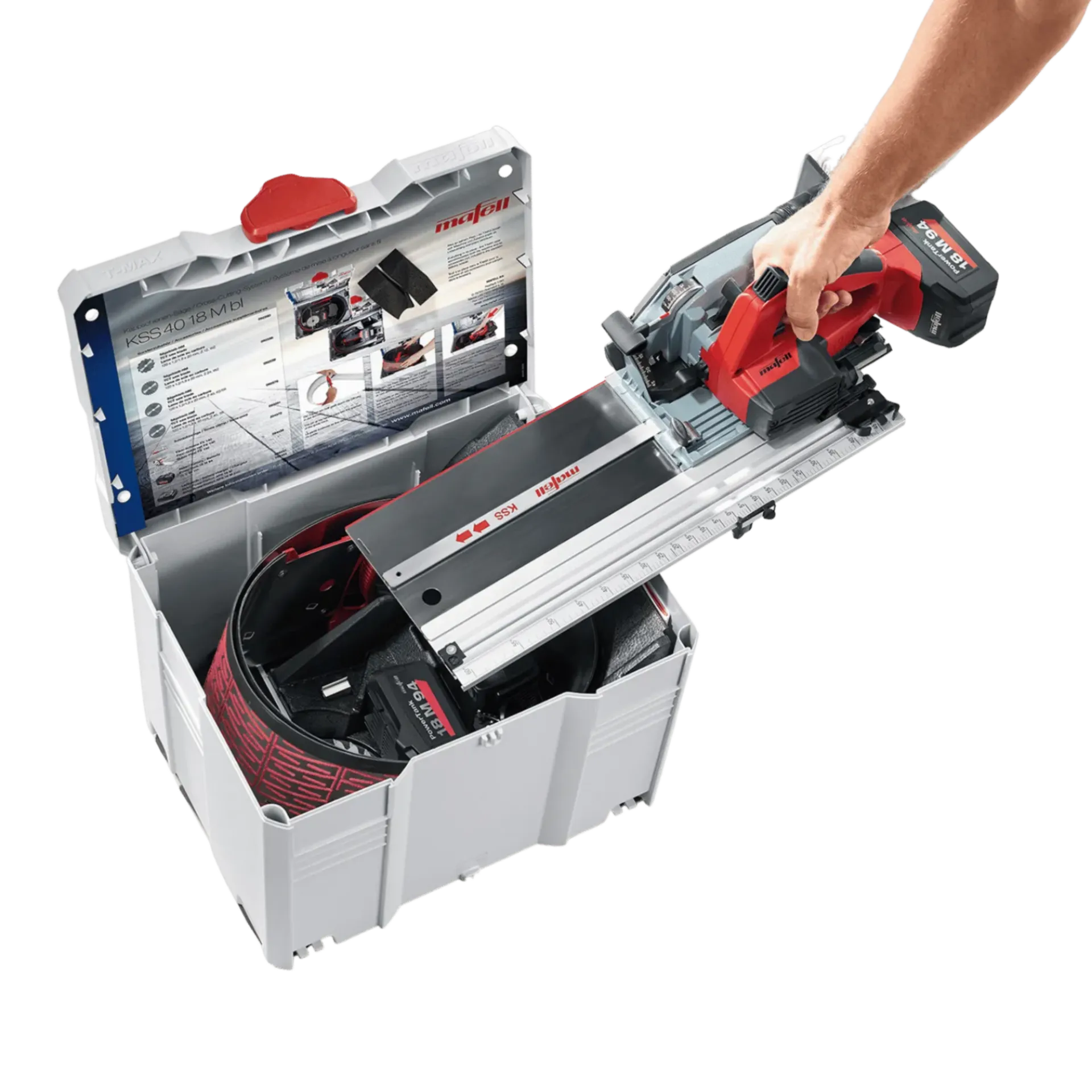 Scie circulaire à batterie KSS 40 18M (18 V - 2 X 5.2 Ah Li-ion) + rail Scie circulaire à batterie KSS 40 18M (18 V - 2 X 5.2 Ah Li-ion) + rail
