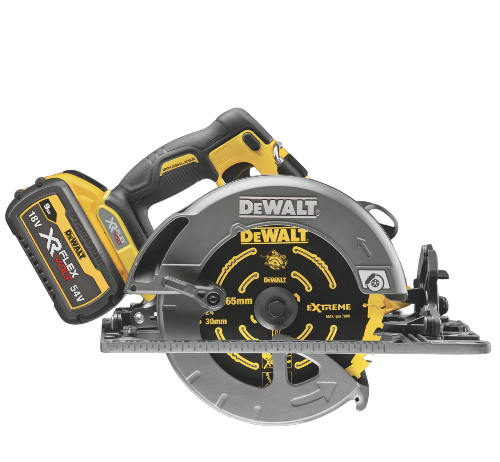 Scie circulaire sur batterie DCS579X2 (54V - 2 x 9 Ah Li-ion - FlexVolt)