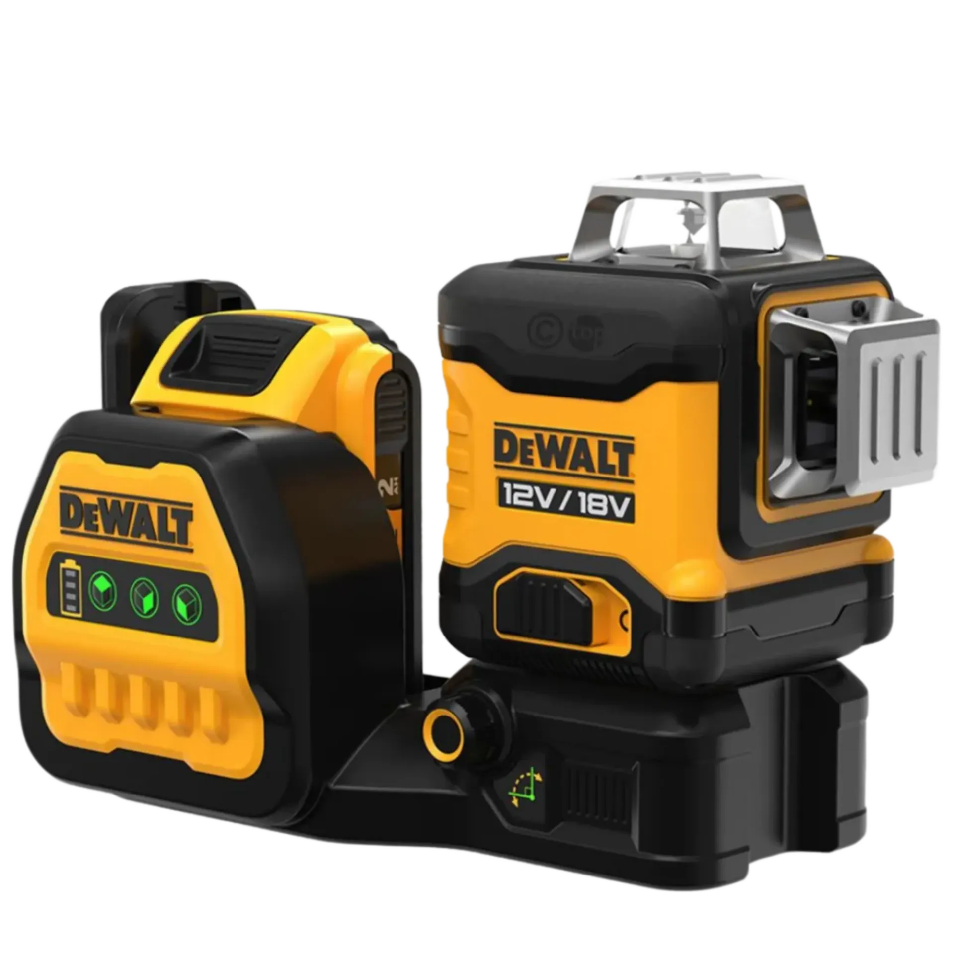 DCE089D1G18 Kruislijnlaser met 3 groene lijnen 12 V/18 V (met accu)